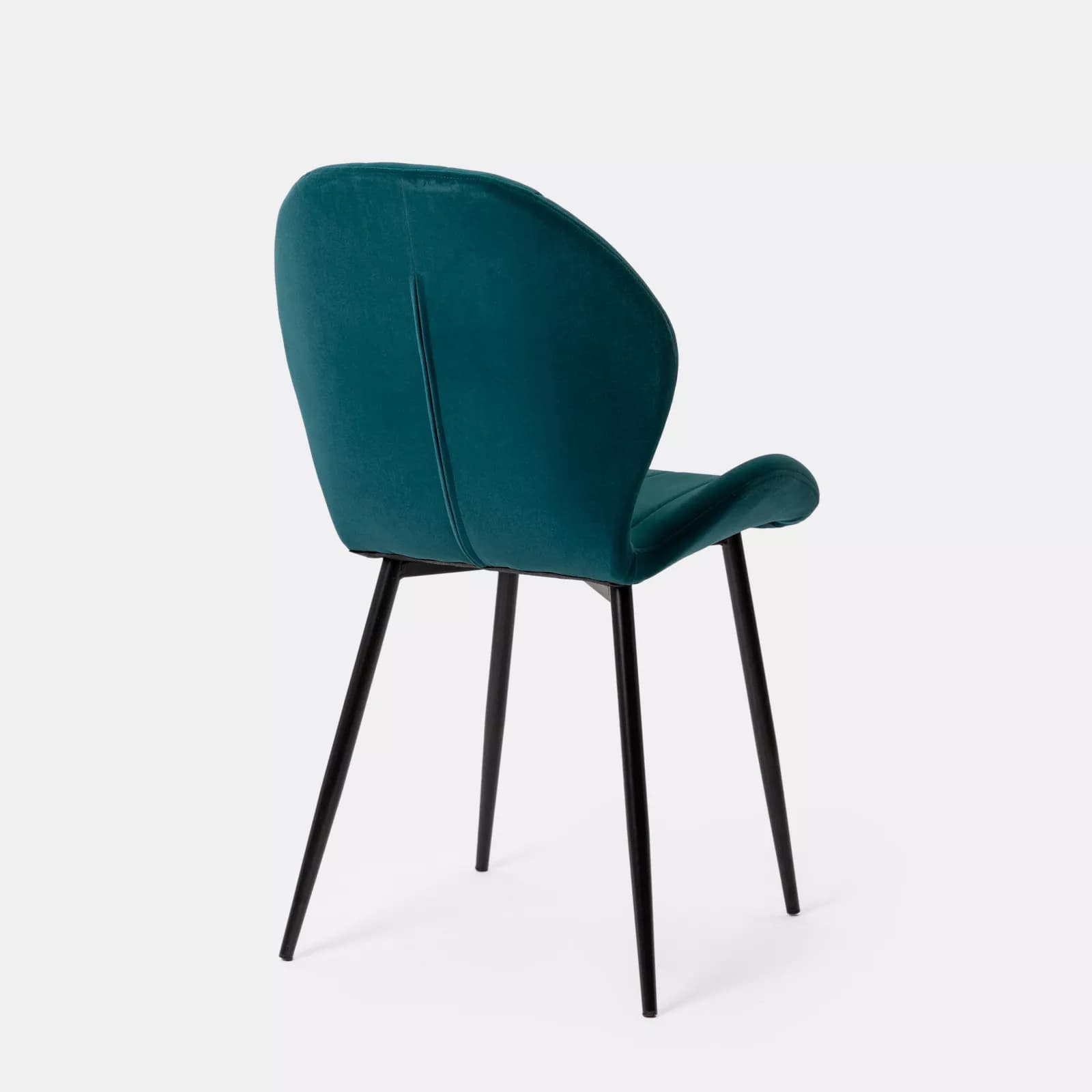 Set 2 sedie in velluto blu petrolio con gambe in metallo nero - Beatrix