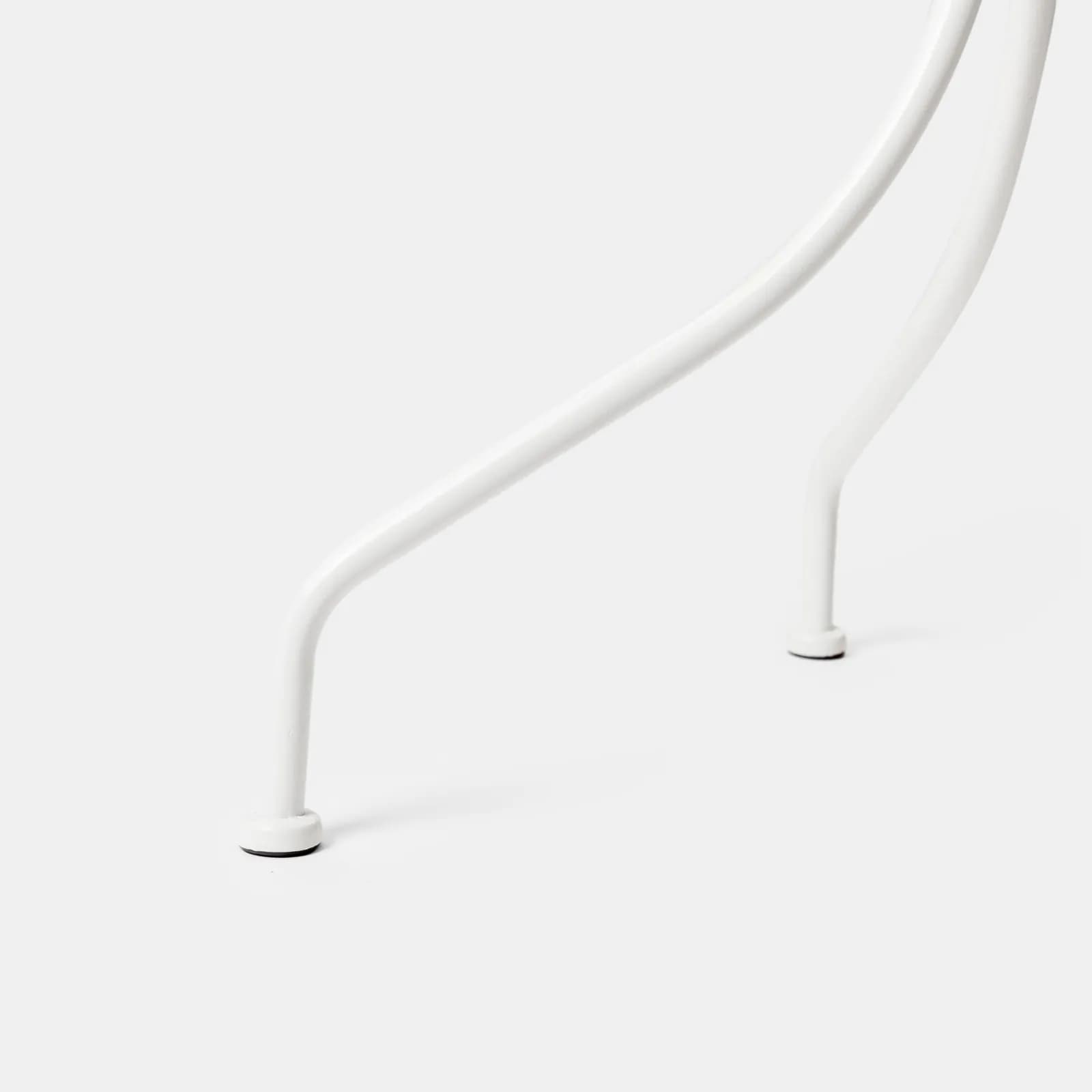 Set bistrot tavolo rotondo 70 cm e 2 sedie pieghevoli in metallo bianco - Loren