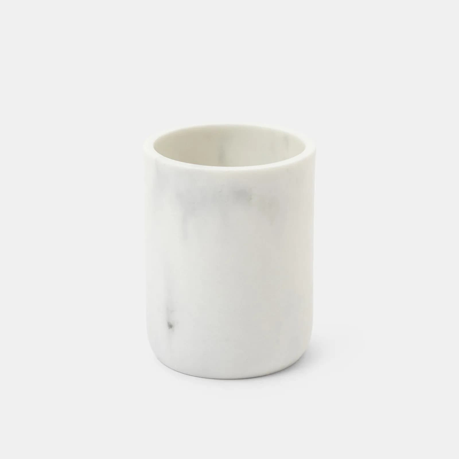Set 3 accessori d'appoggio in pietra effetto marmo bianco - Aslan