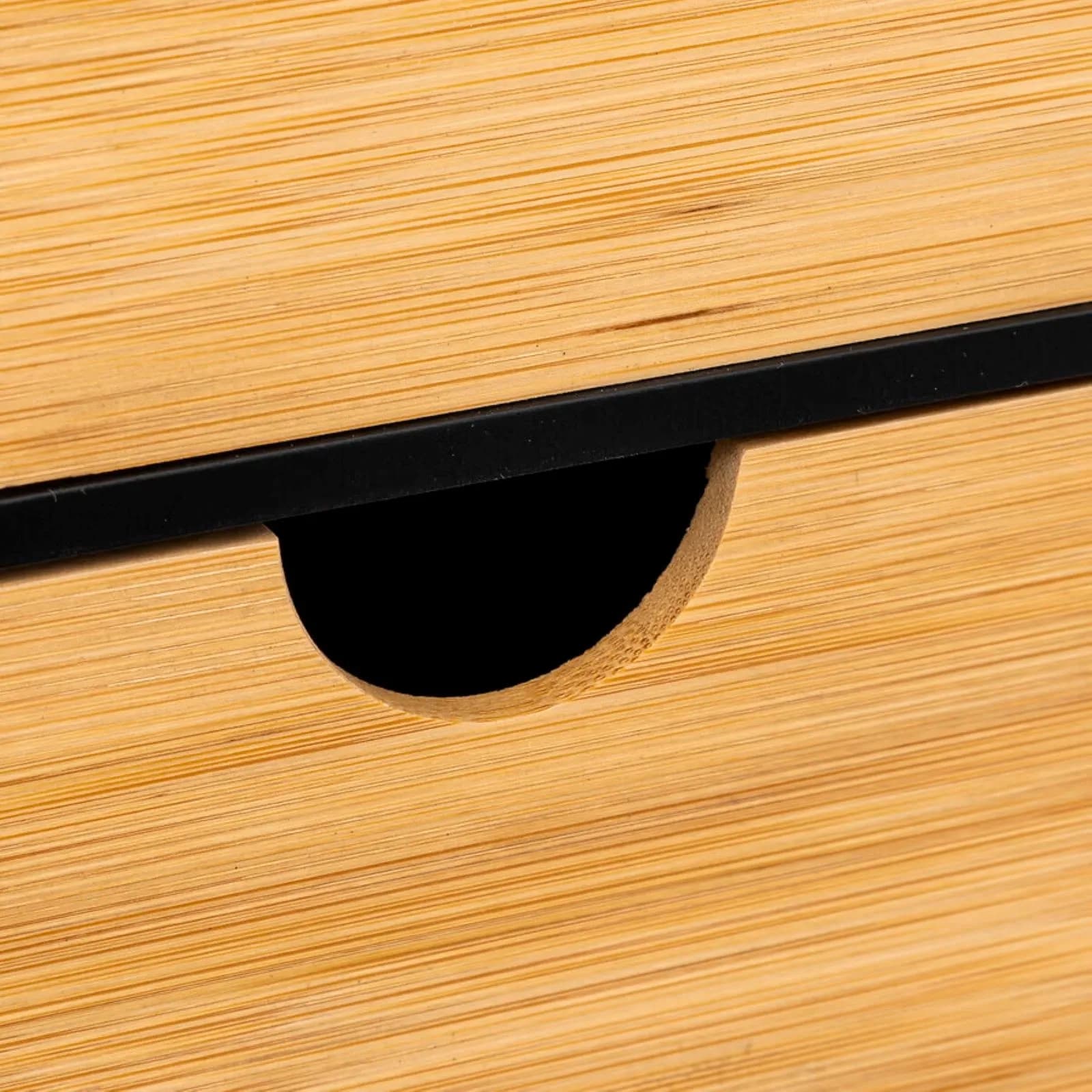 Set 3 organizer di diversa dimensione in legno nero con coperchio naturale