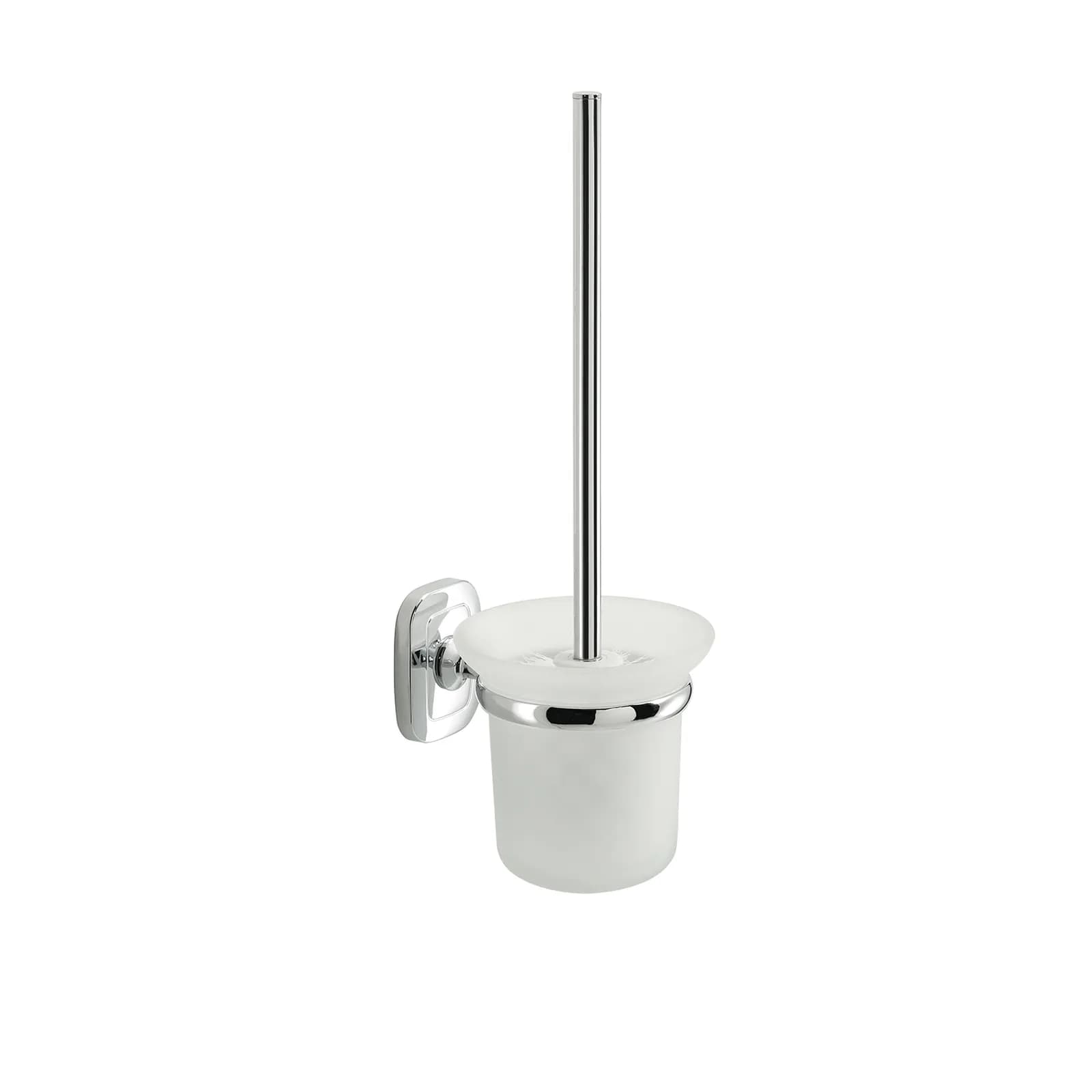 Set 4 accessori a muro in acciaio inox e cromall cromo e vetro satinato - Everest di Gedy