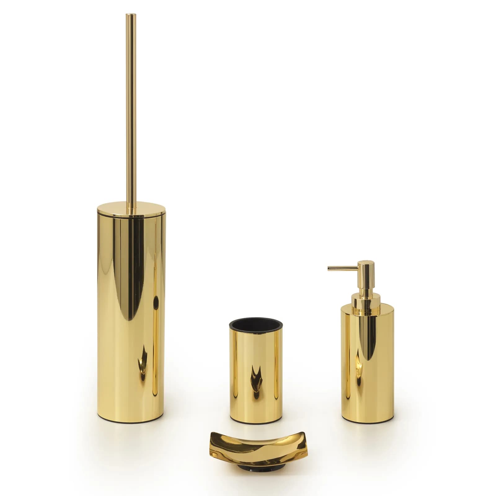 Set 4 accessori d'appoggio in acciaio inox oro - Elettra di Gedy