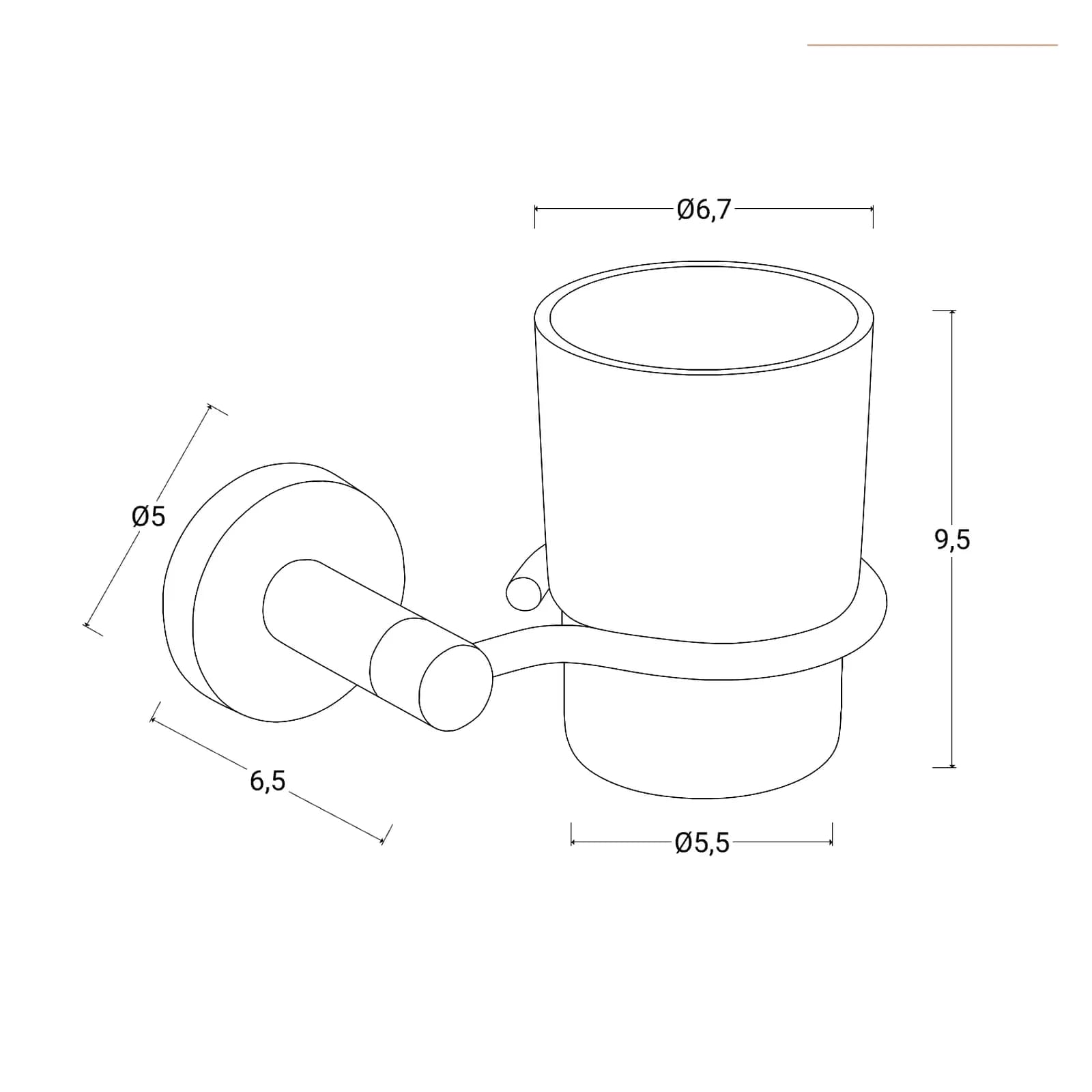 Set 4 accessori in lega di zinco cromo e vetro satinato - Bailey