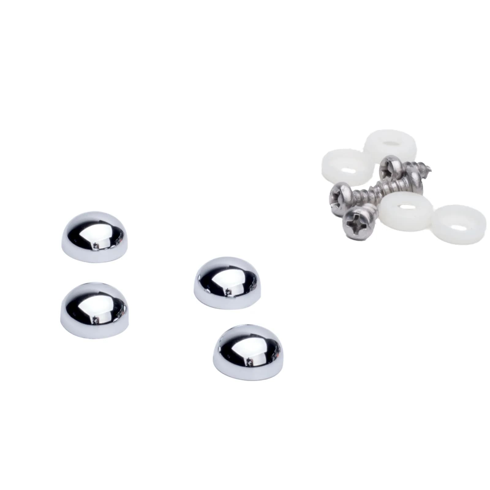 Set 4 copriviti con viti incluse finitura cromata universali