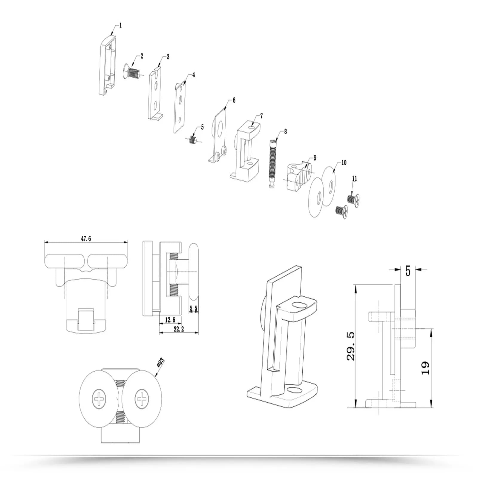Set 4 roller per box doccia scorrevole Deghi ricambi box doccia