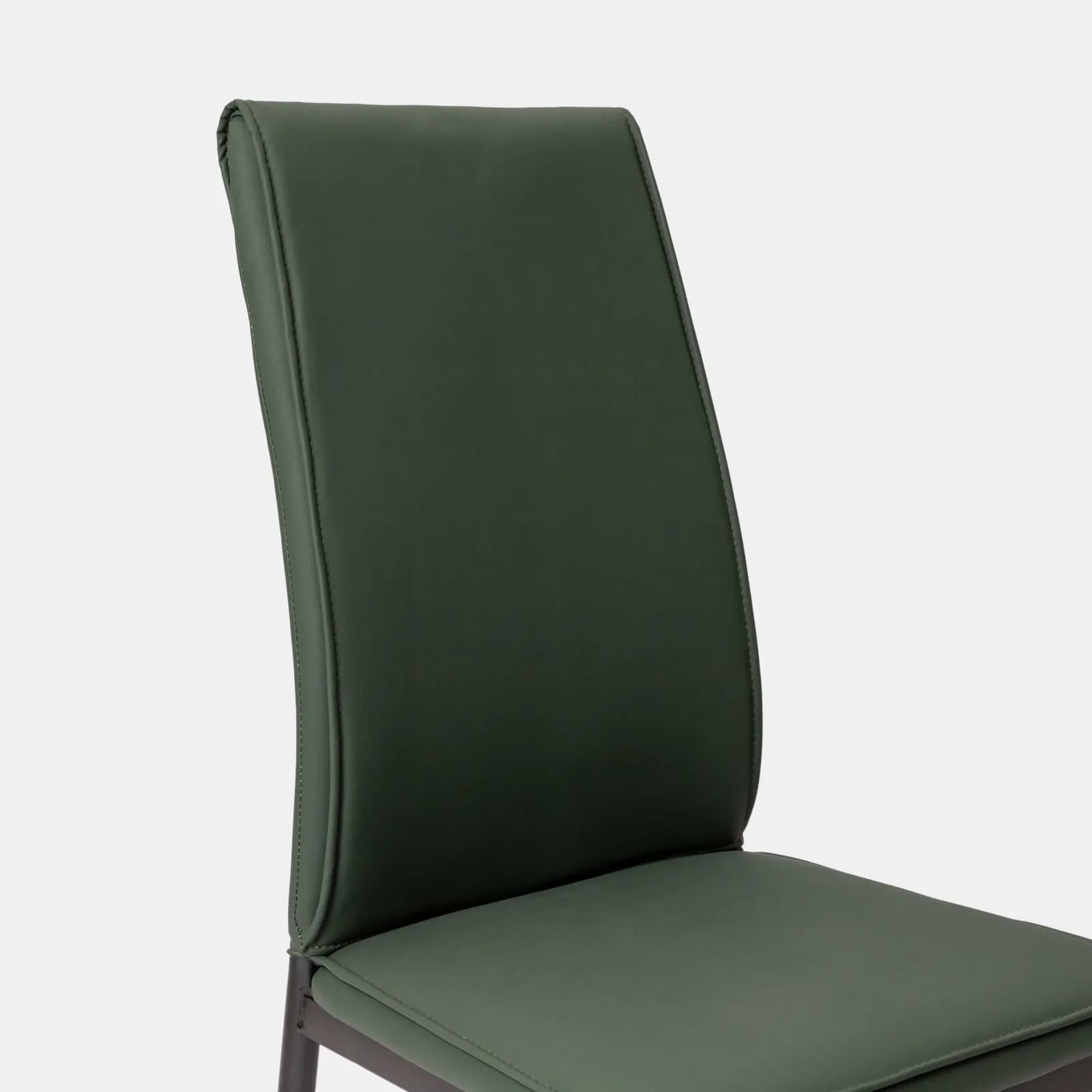 Set 4 sedie in similpelle verde bosco con gambe in metallo nero - Iolanda