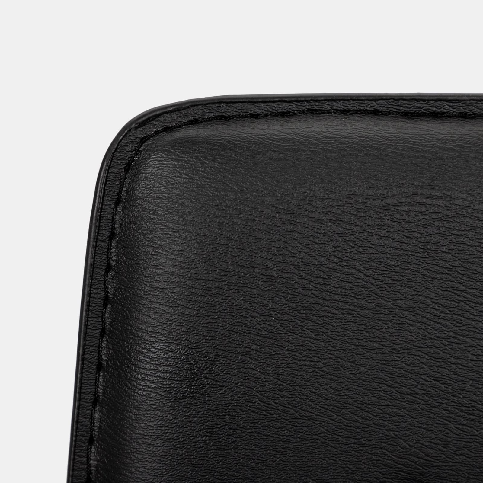 Set 4 poltrone da ufficio in pvc nero con struttura e braccioli in acciaio - Wemar