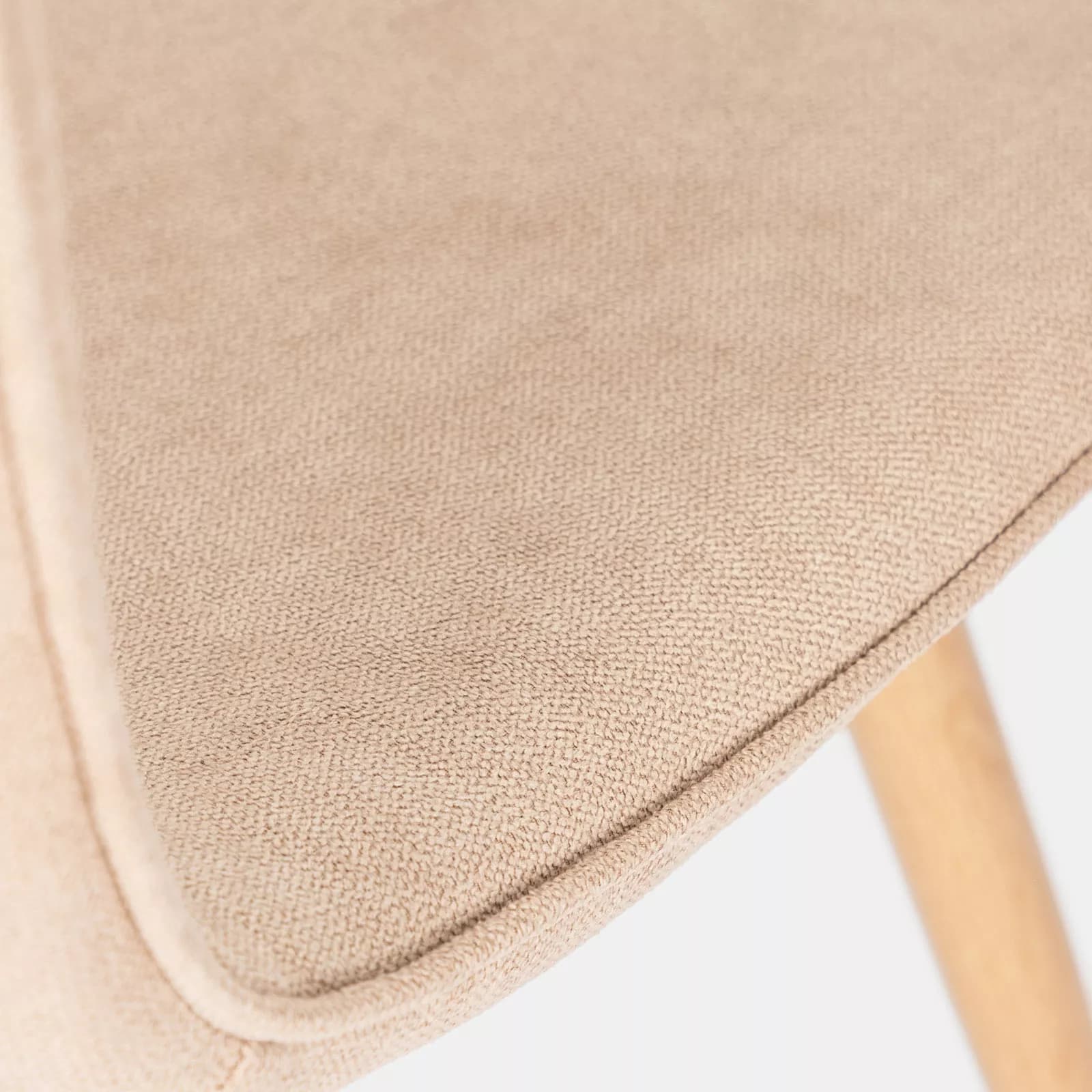 Set 6 sedie in tessuto beige con gambe rovere chiaro - Sirya