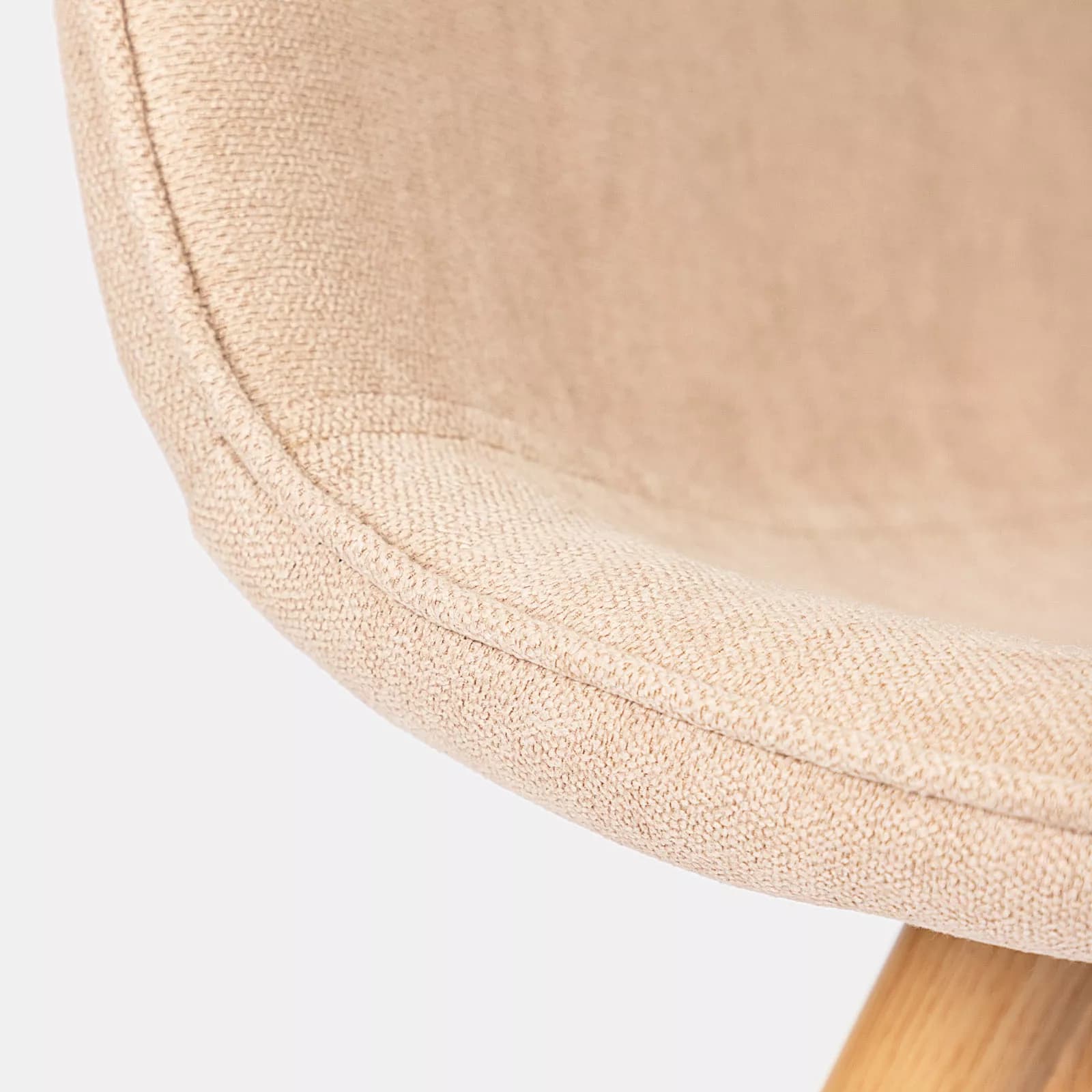 Set 6 sedie in tessuto beige con gambe rovere chiaro - Sirya