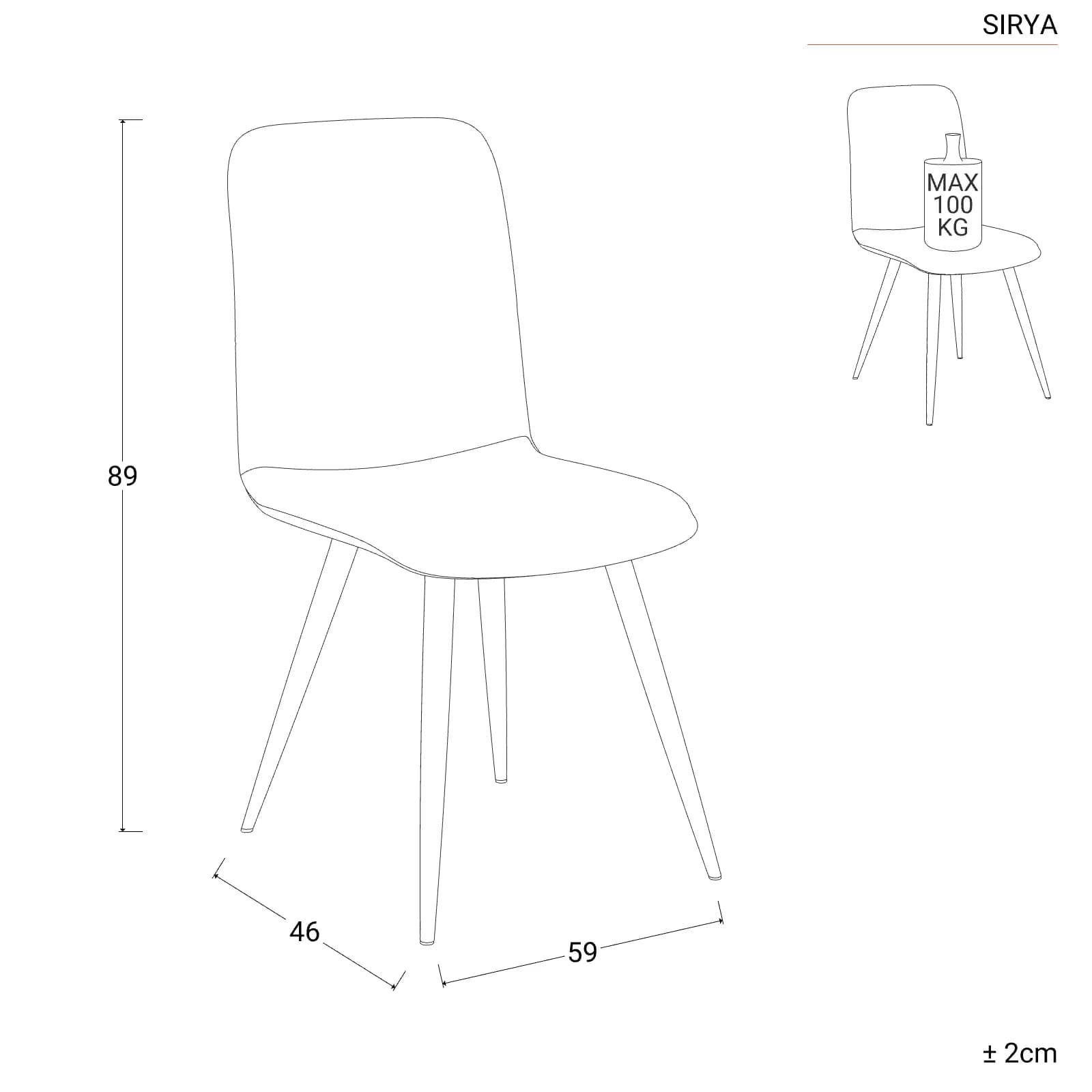 Set 6 sedie in tessuto beige con gambe rovere chiaro - Sirya