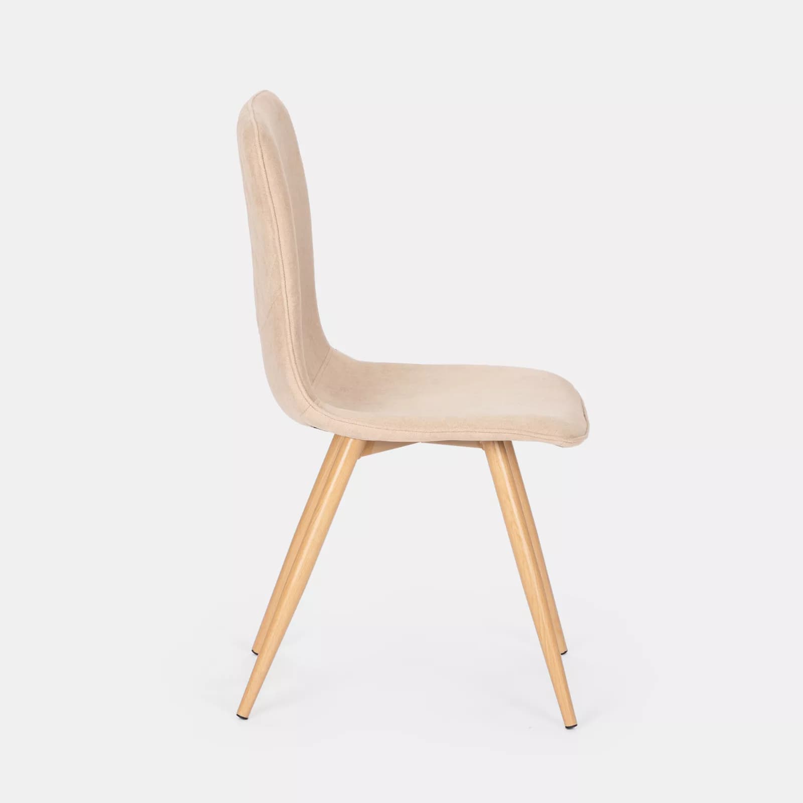 Set 6 sedie in tessuto beige con gambe rovere chiaro - Sirya