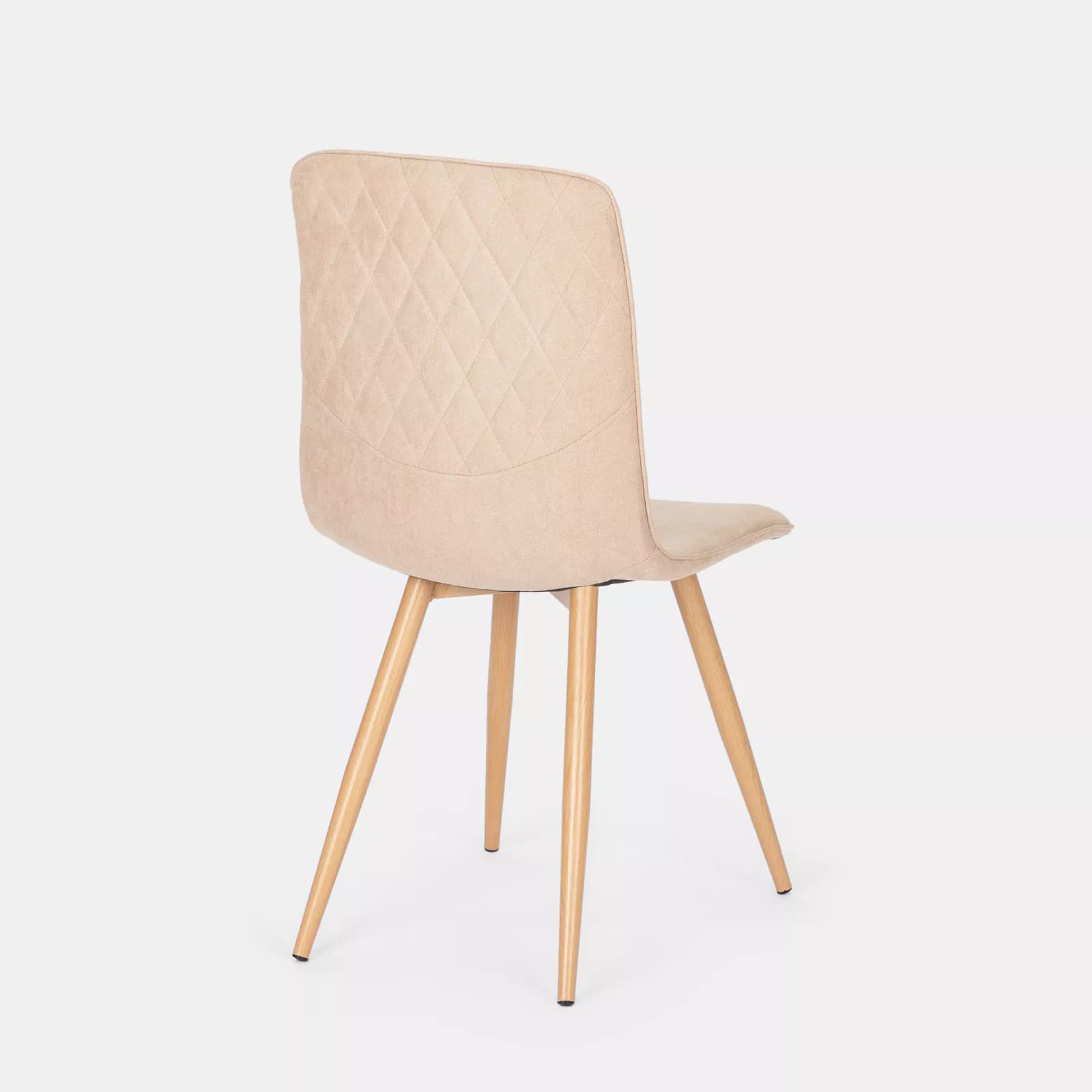 Set 6 sedie in tessuto beige con gambe rovere chiaro - Sirya