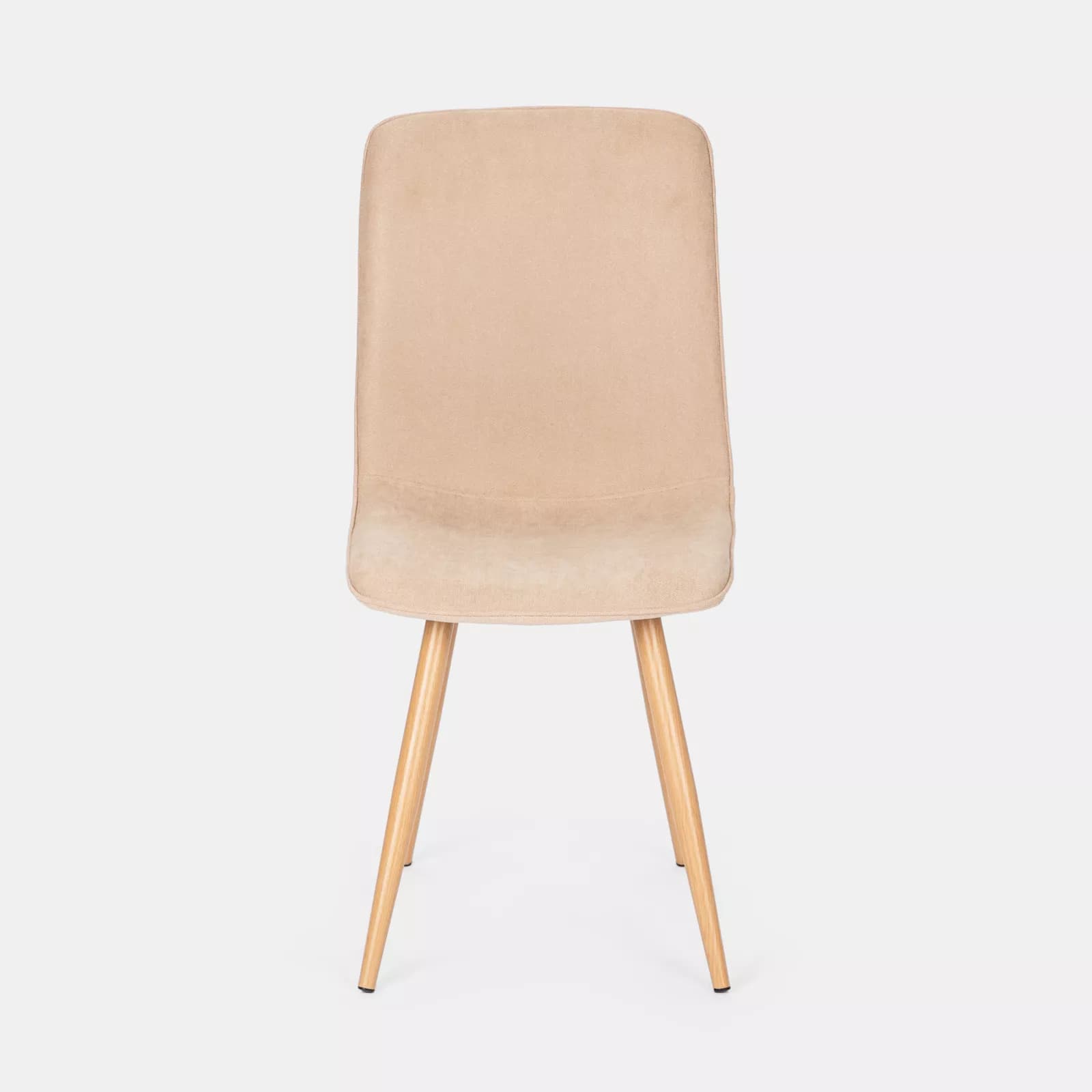 Set 6 sedie in tessuto beige con gambe rovere chiaro - Sirya