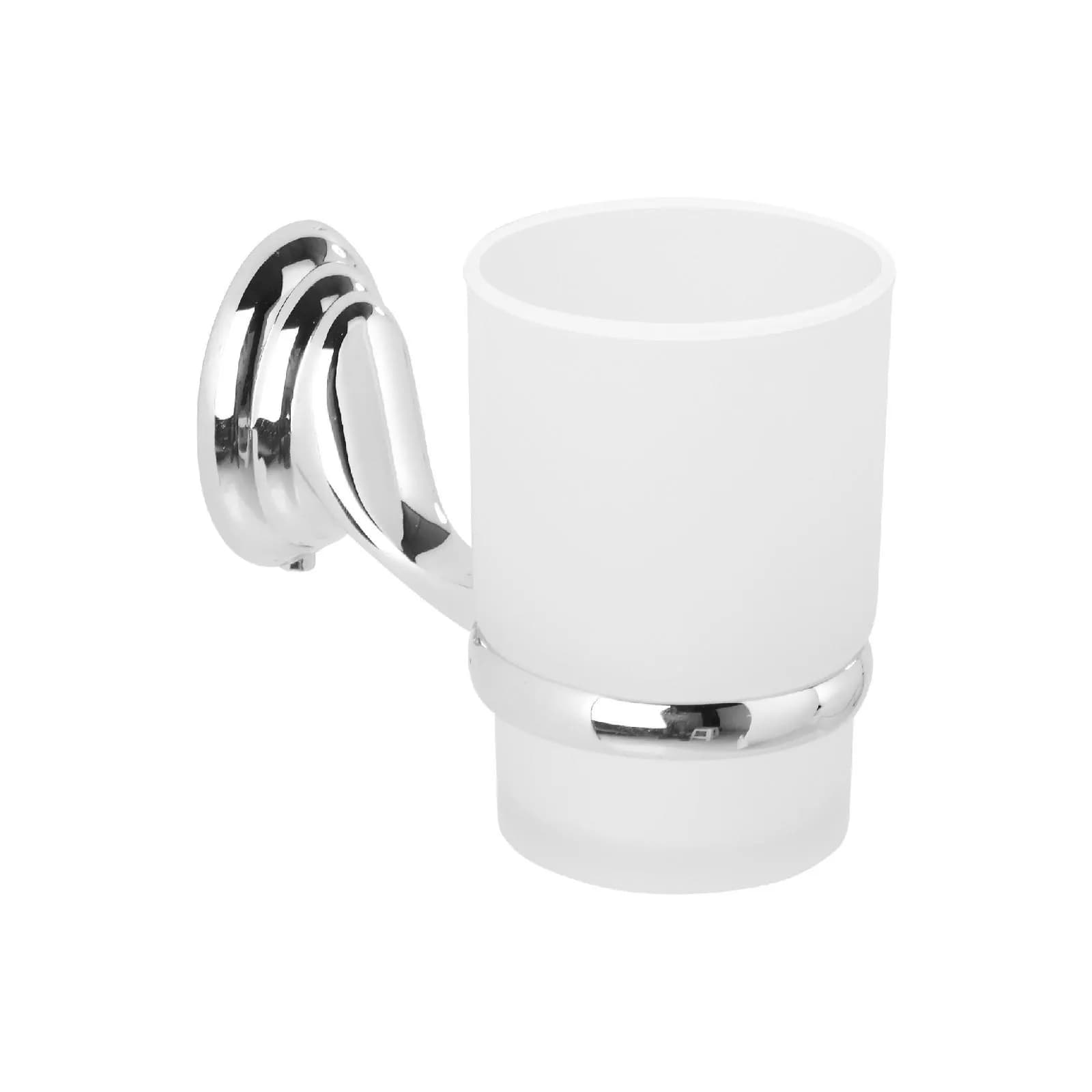 Set accessori bagno 5 pezzi cromato e vetro satinato - Linea Facile