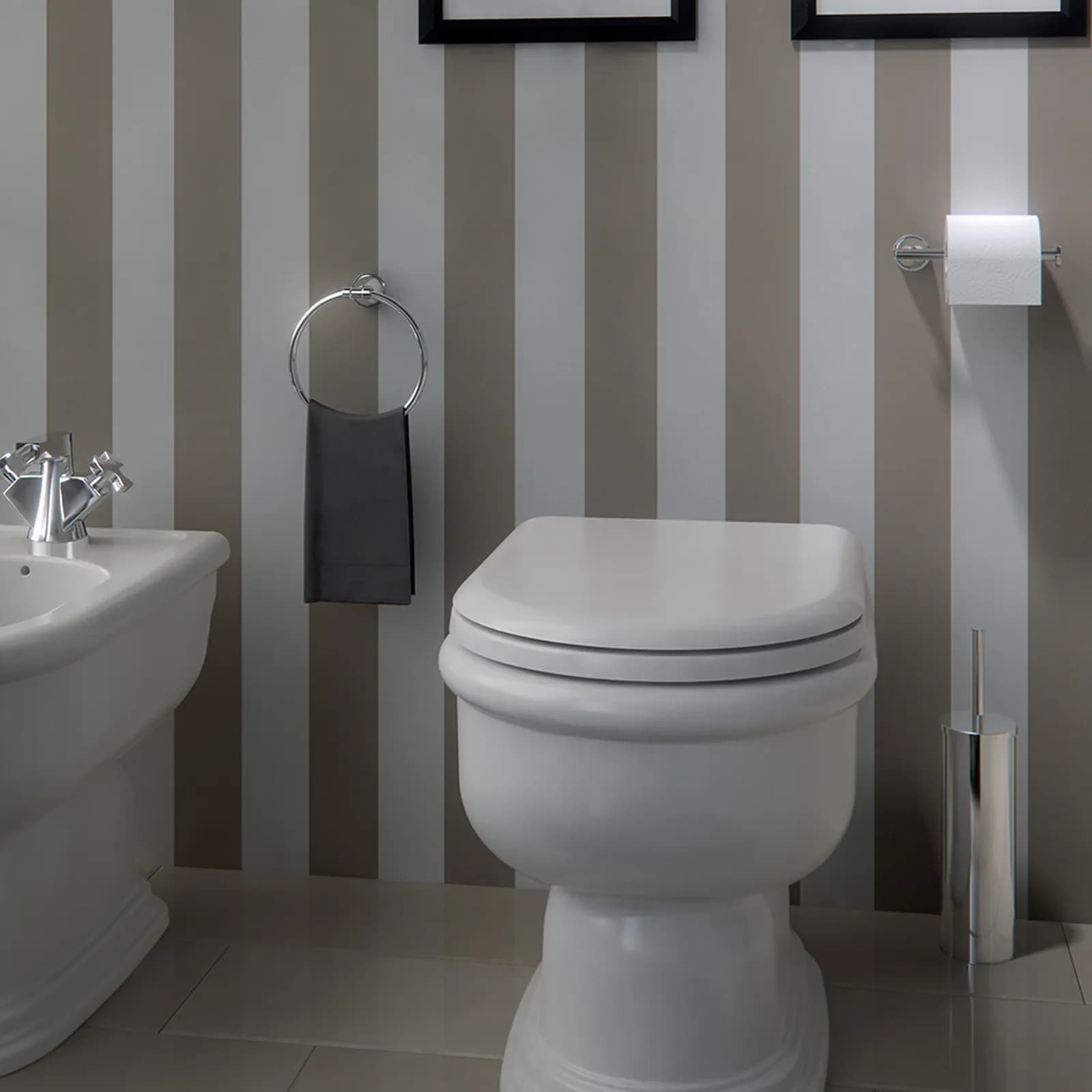 Set 8 accessori a muro in acciaio inox e cromall cromo - Genziana di Gedy