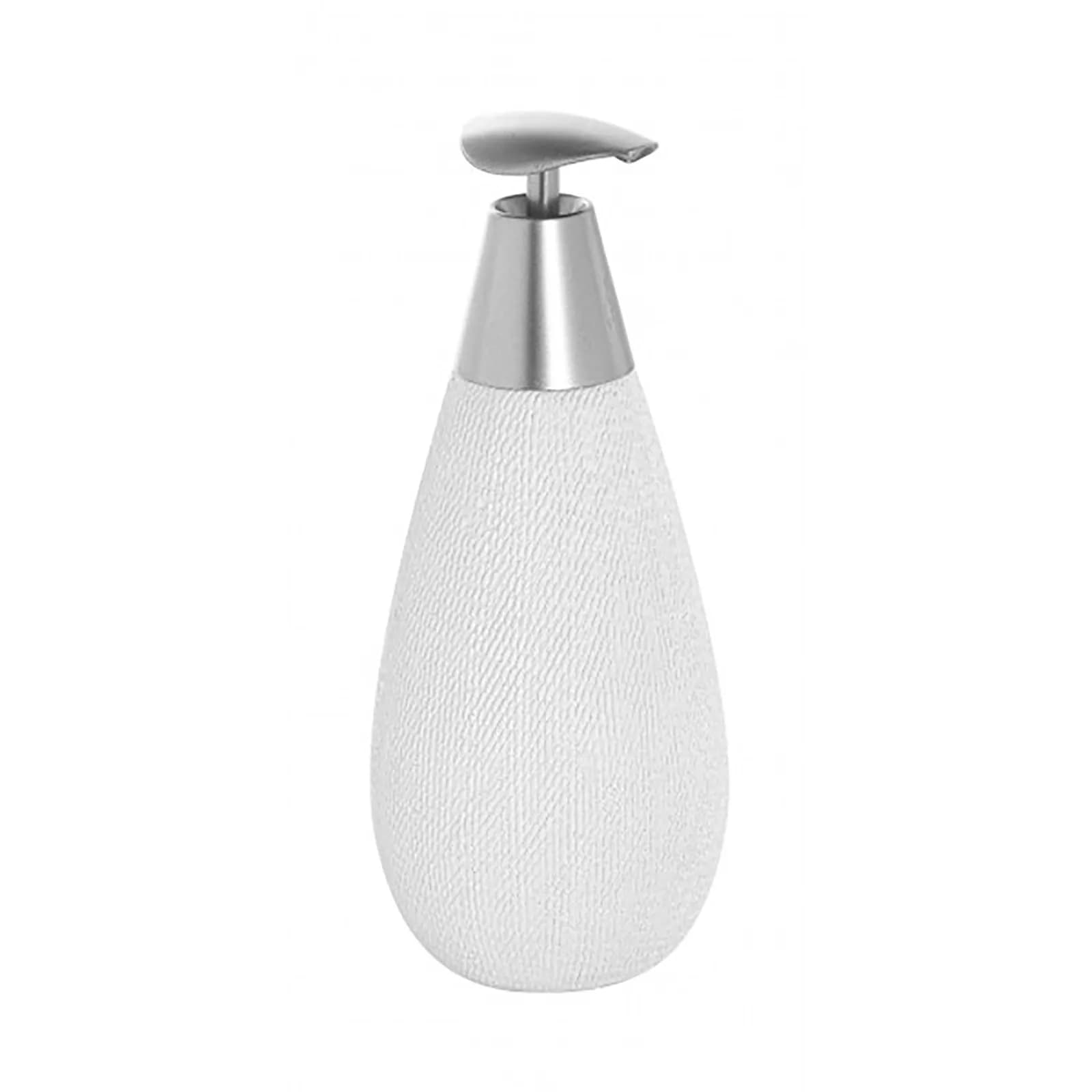 Set 3 accessori da bagno da appoggio in acciaio e ceramica bianco