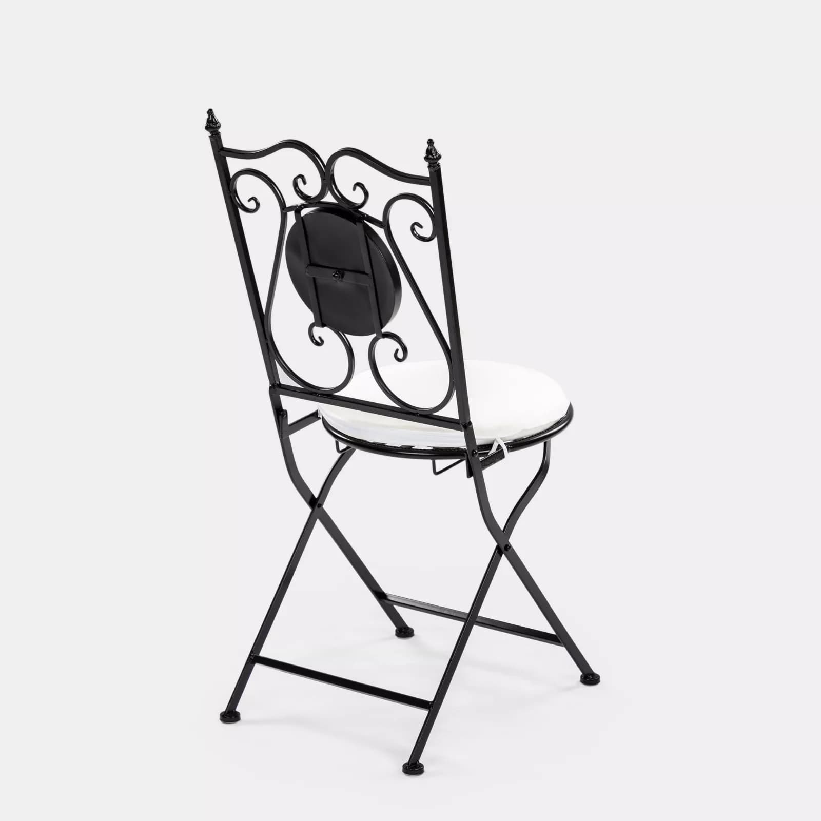 Set bistrot 2 sedie e tavolo rotondo 60 cm con decorazione mandala blu - Otranto