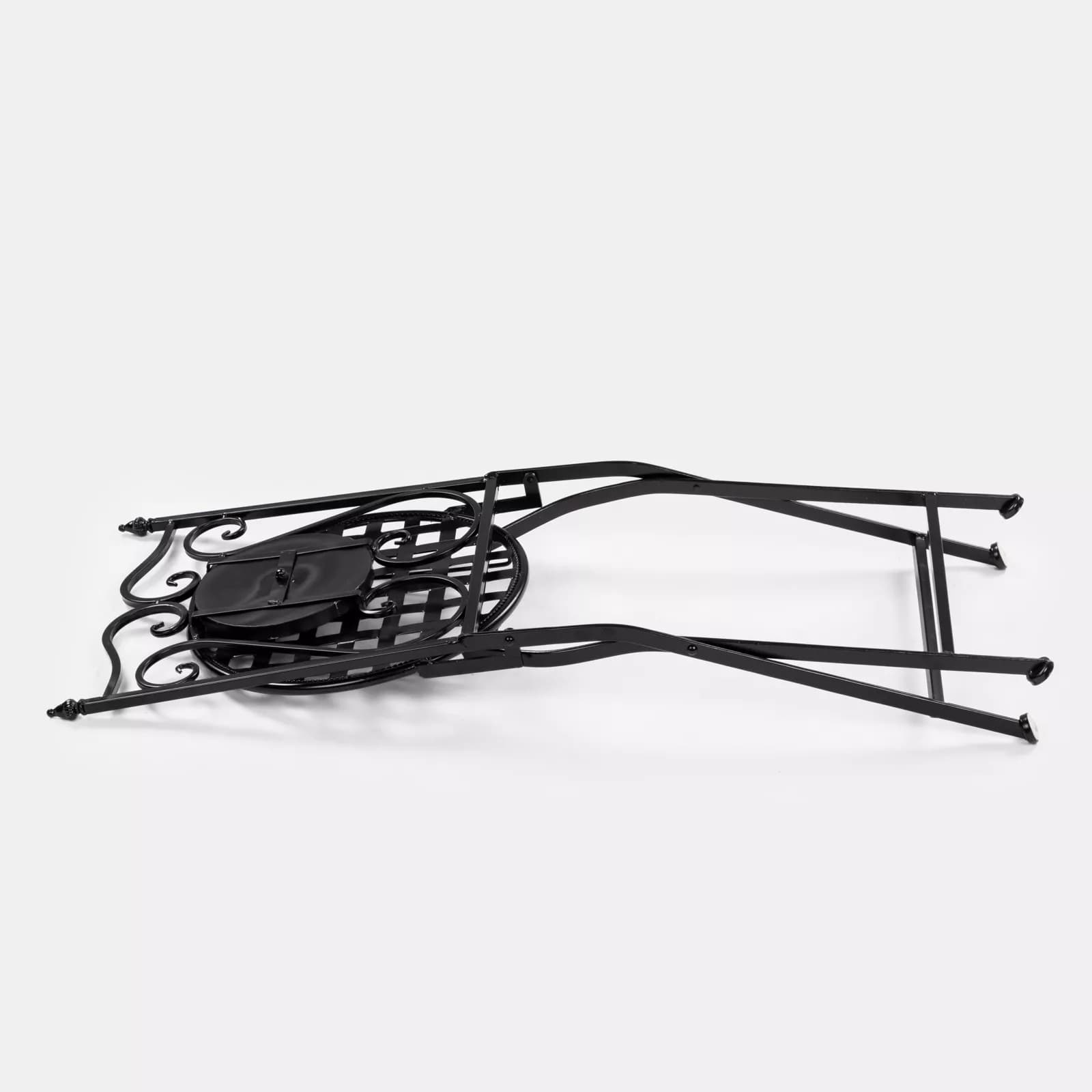 Set bistrot 2 sedie e tavolo rotondo 60 cm con decorazione mandala blu - Otranto
