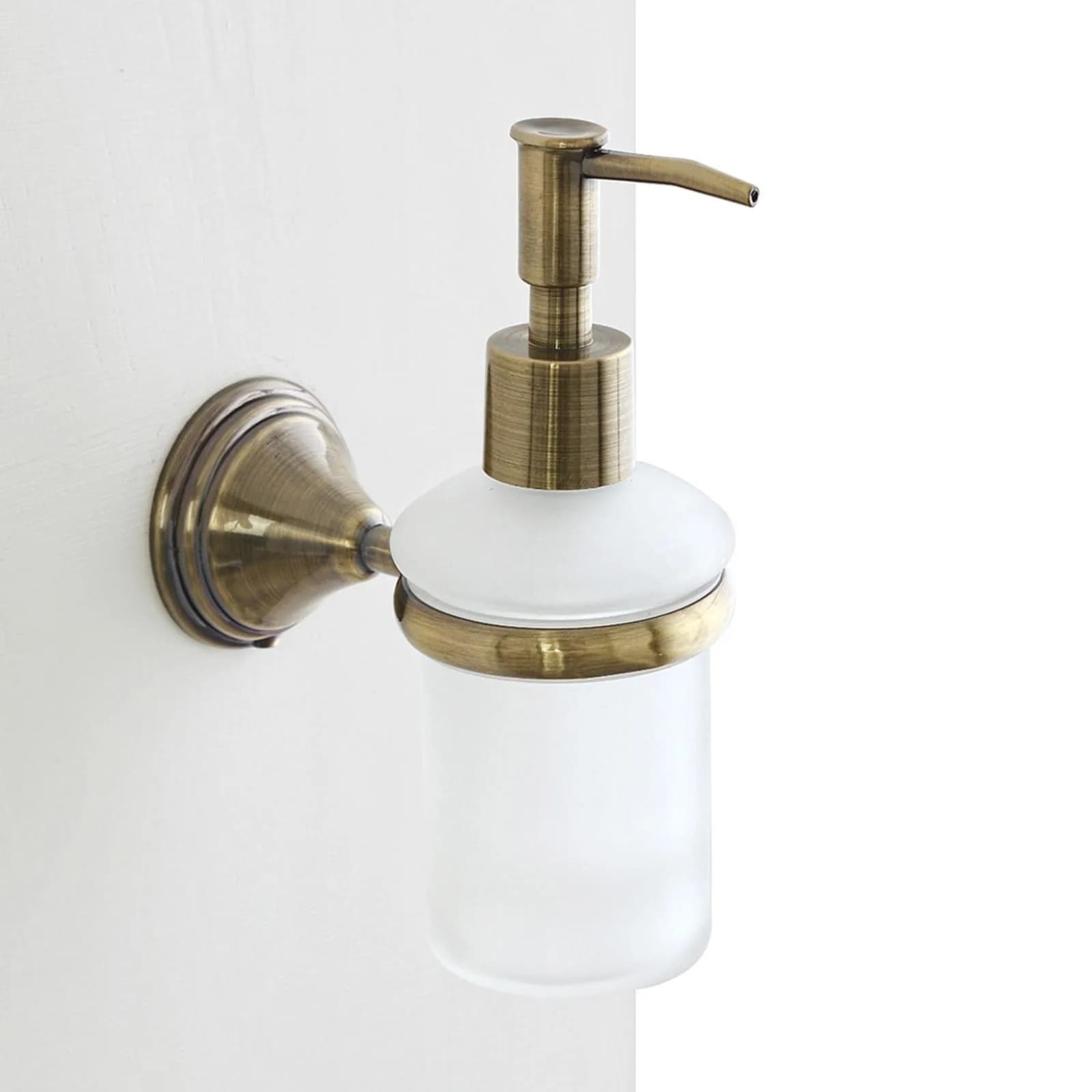 Set 4 accessori da bagno a muro in vetro e metallo bronzato - Asterix