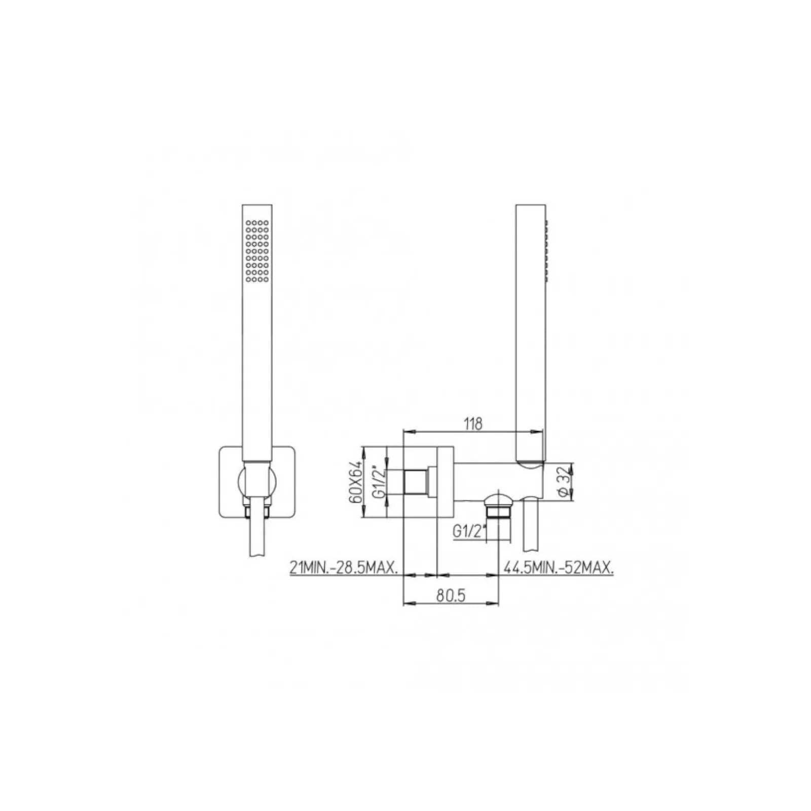 Set doccia con presa acqua e flessibile nero opaco Jacuzzi - Rubinetteria