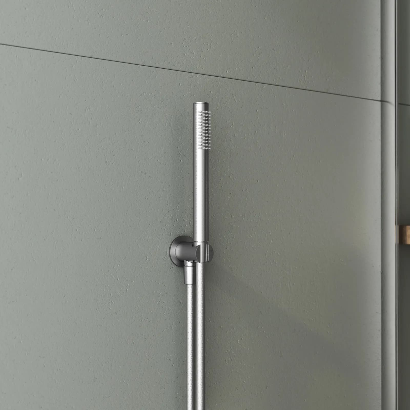 Set doccino round con presa acqua e flessibile acciaio inox satinato - Pure