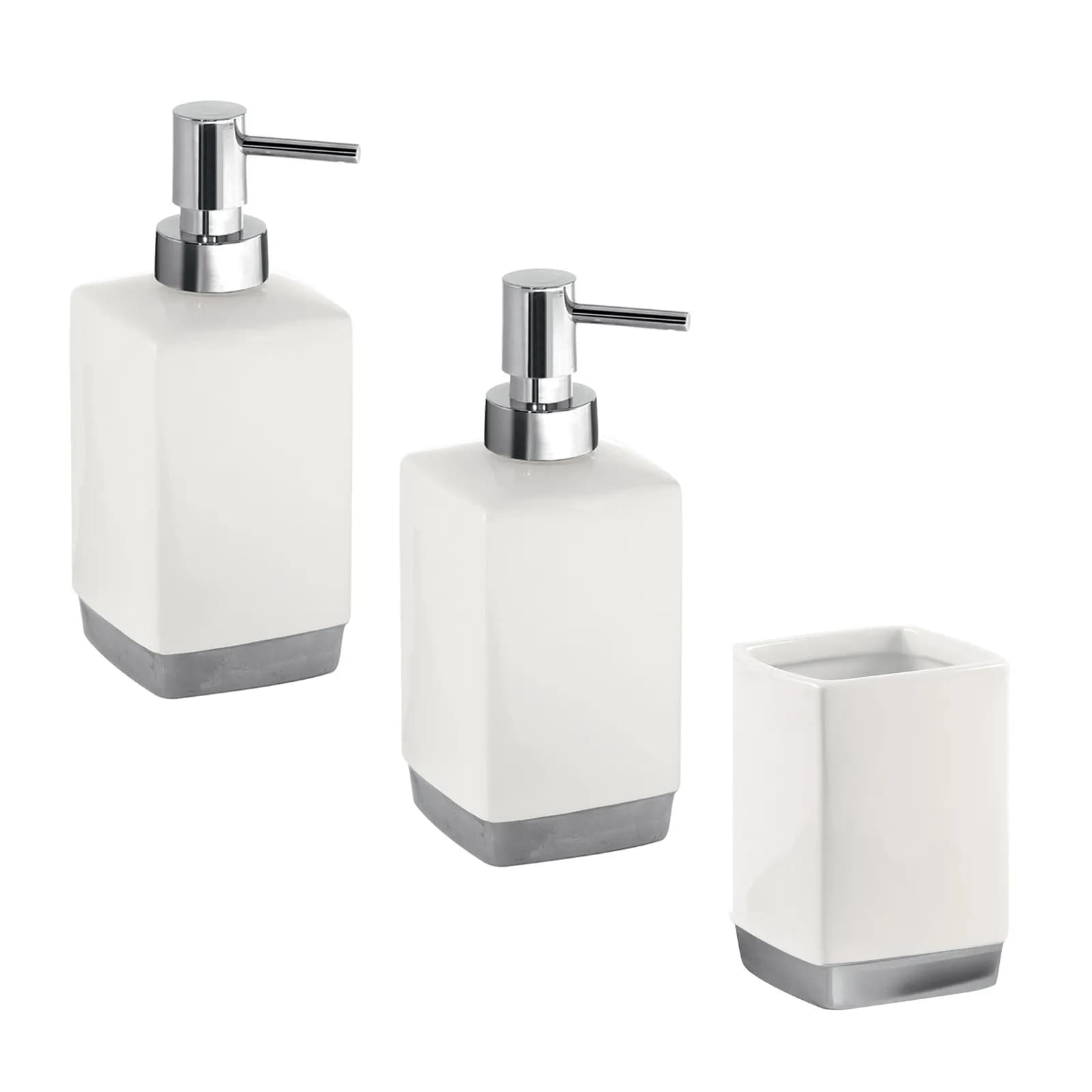 Set 3 accessori d'appoggio in ceramica bianco - Lucy di Gedy