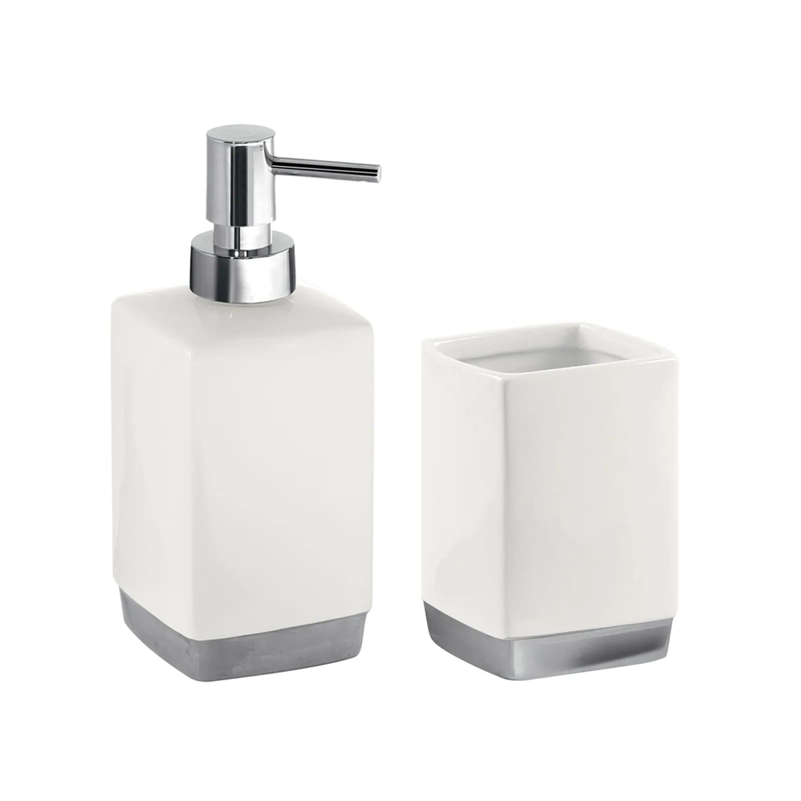 Set 2 accessori d'appoggio in ceramica bianca - Lucy di Gedy