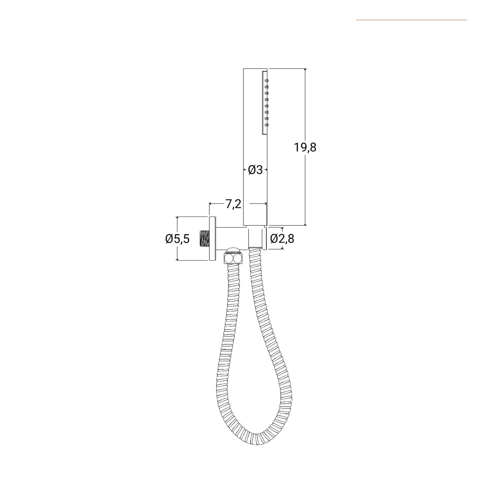 Set incasso doccia braccio 30 cm soffione e doccino con flessibile e presa acqua - Flow