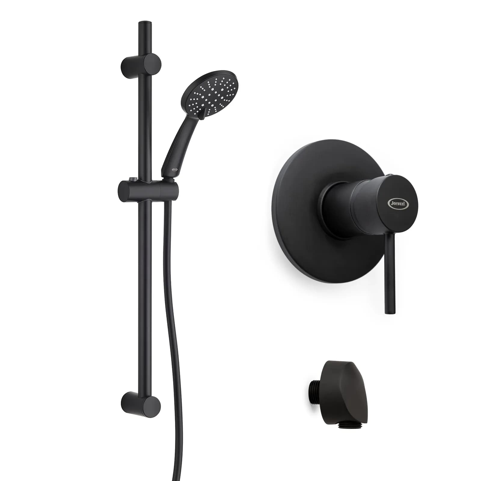 Set incasso doccia con saliscendi e doccino slim multigetto nero opaco - Gun di Jacuzzi Rubinetteria