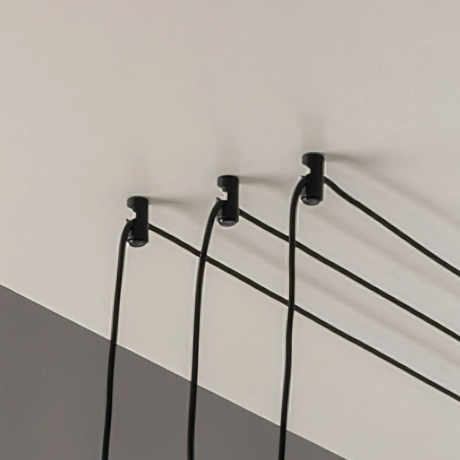 Set lampada a sospensione a 3 luci e 2 applique con 12 deviatori inclusi in metallo nero