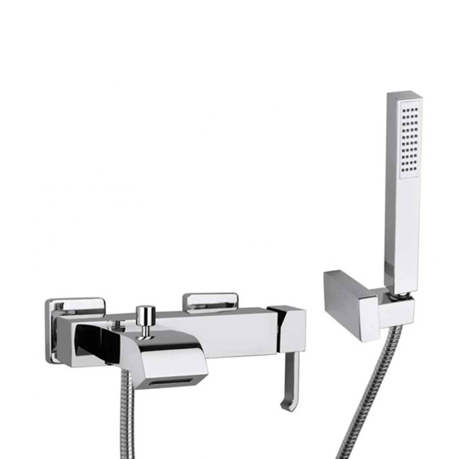 Set miscelatori lavabo + bidet + vasca con doccino Paini Serie Q ottone cromato