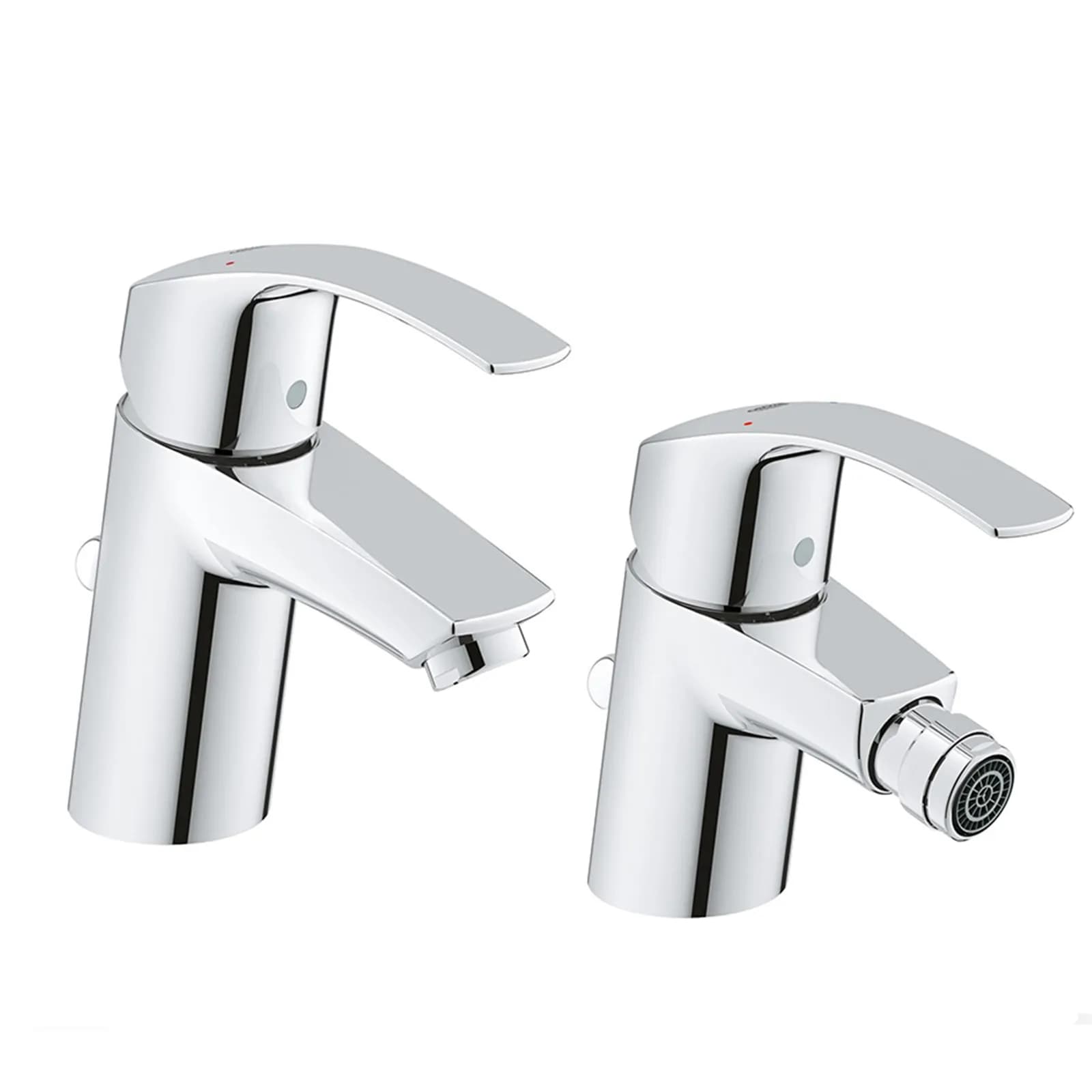 Set miscelatori lavabo e bidet Grohe Eurosmart New taglia S monocomando con piletta di scarico