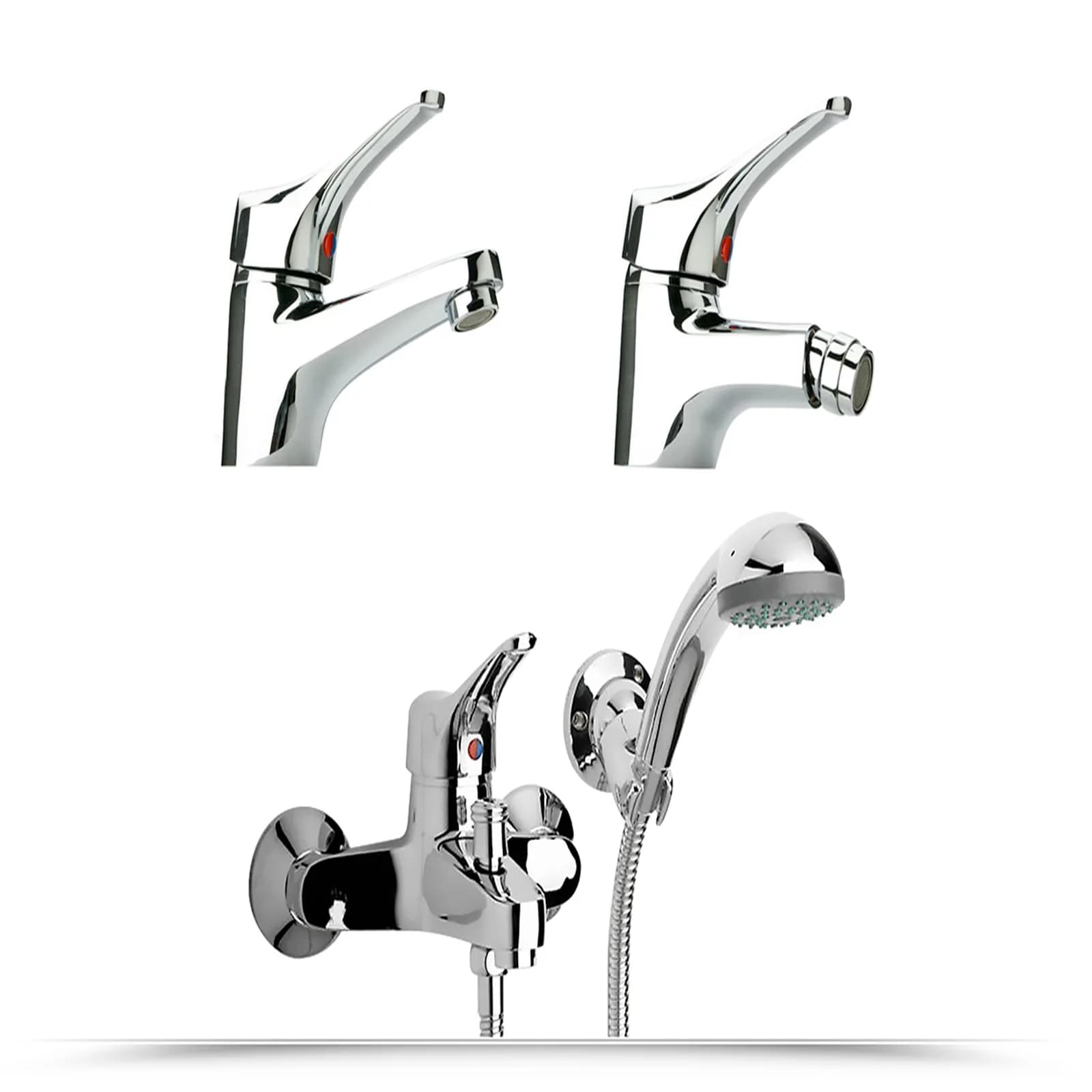 Set miscelatori Paini Pilot lavabo bidet e gruppo vasca