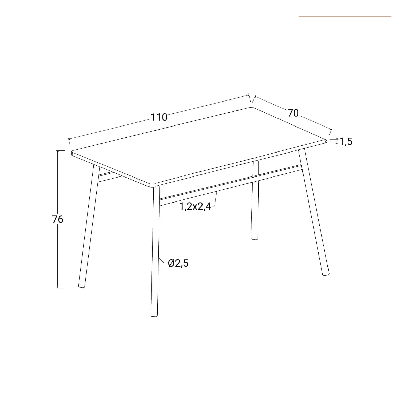 Set pranzo 110x70 cm top effetto rovere chiaro e gambe in acciaio nero con 4 sedie - Hammet