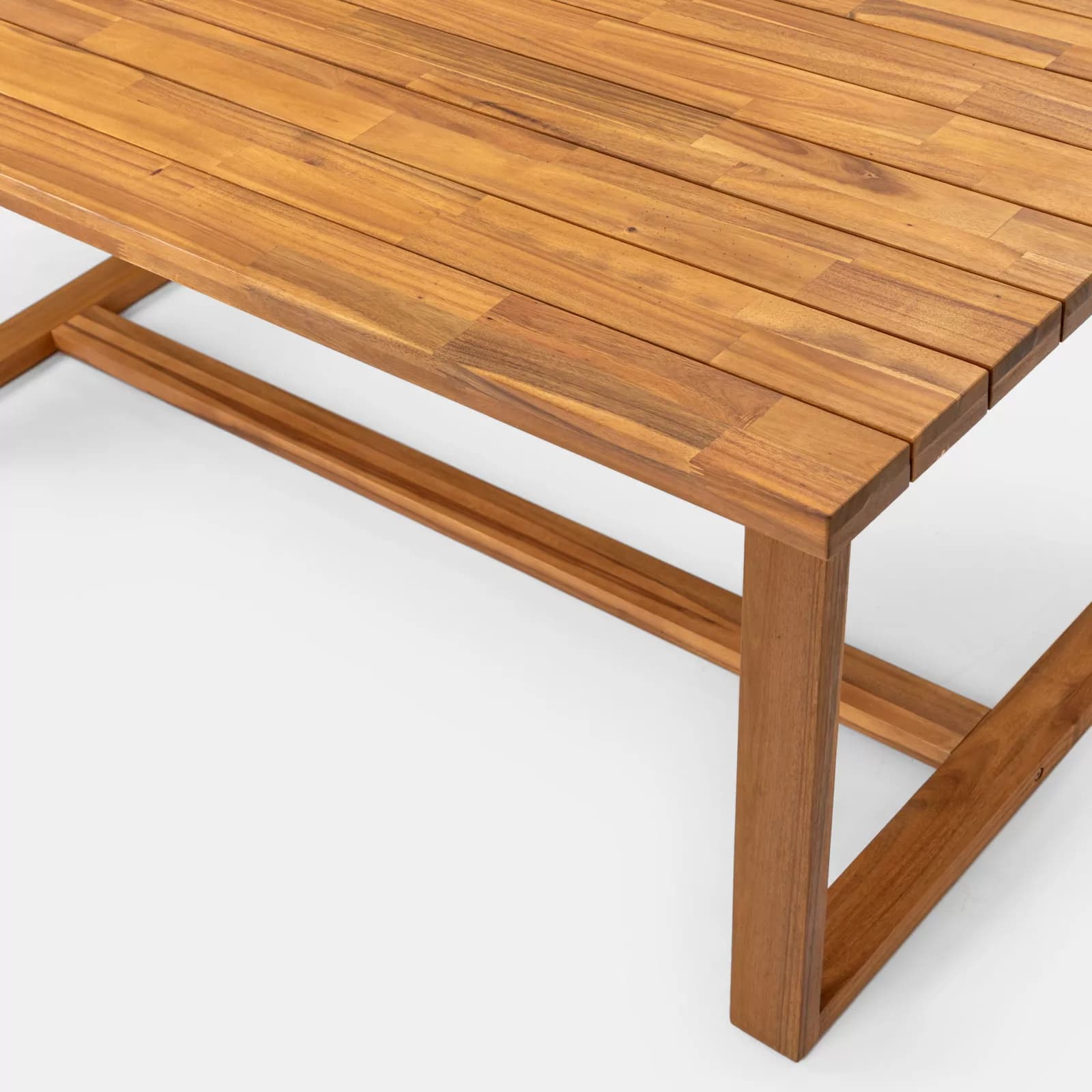 Set pranzo tavolo 180x100 cm con 4 poltrone in legno di acacia e corda - Malika
