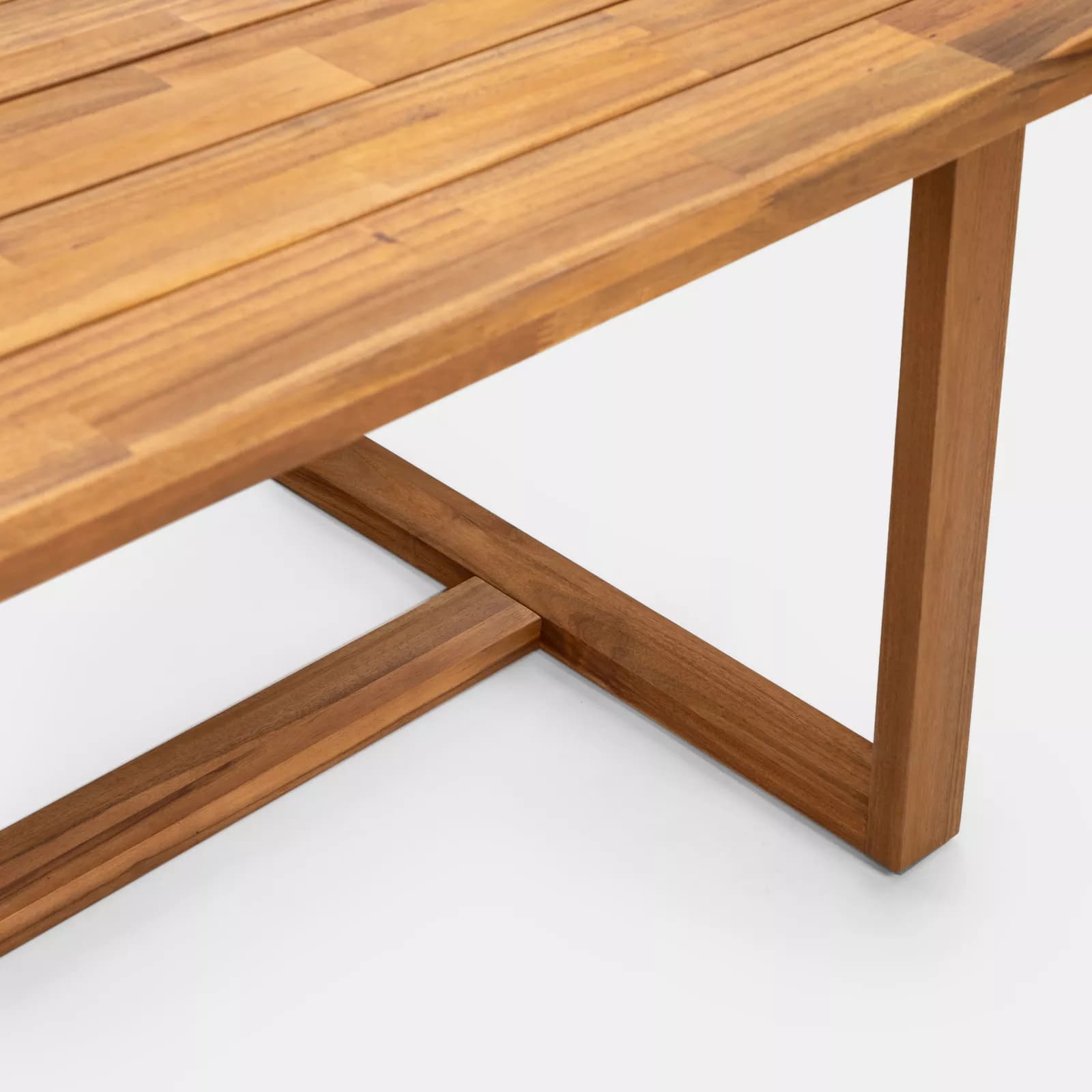 Set pranzo tavolo 180x100 cm con 4 poltrone in legno di acacia e corda - Malika
