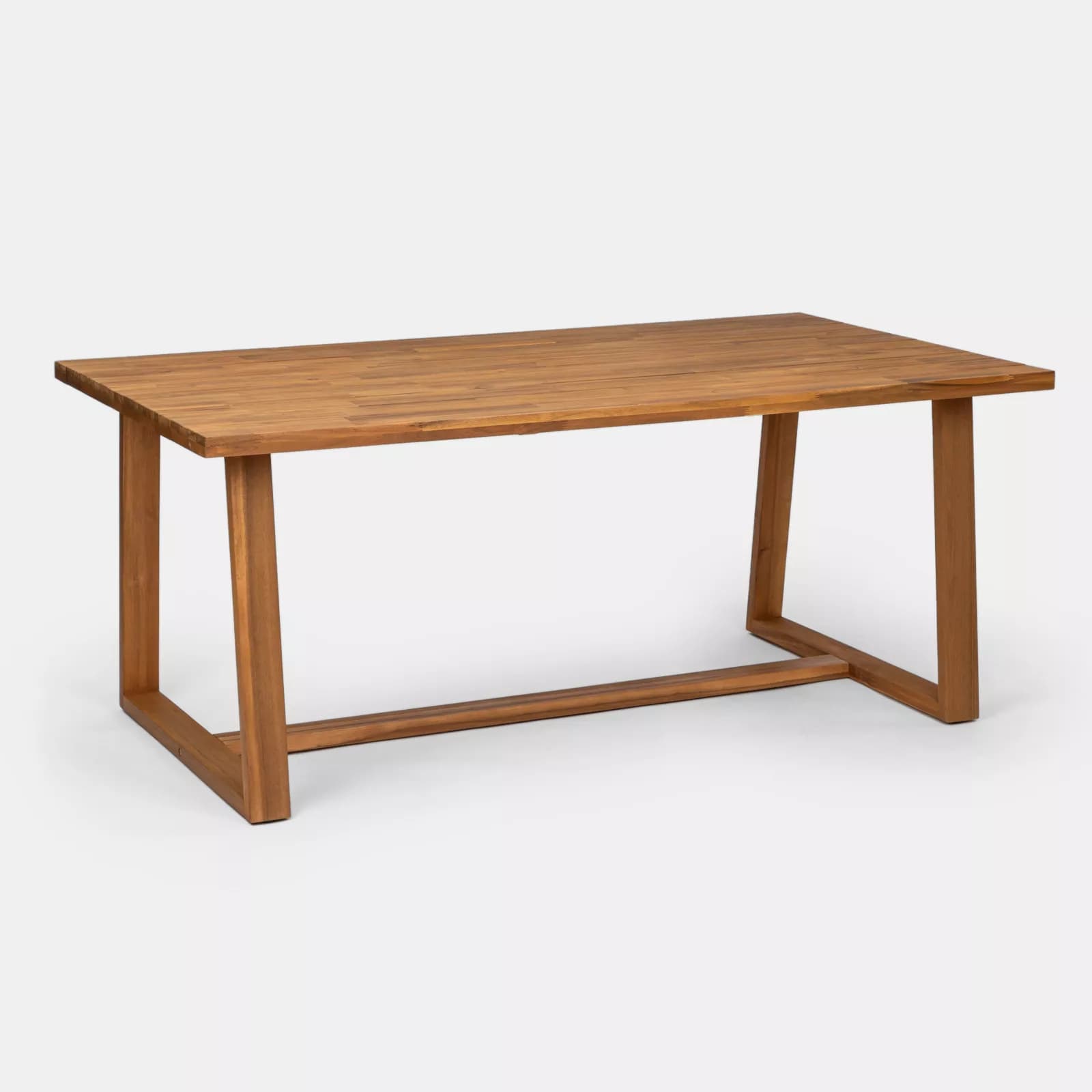 Set pranzo tavolo 180x100 cm con 4 poltrone in legno di acacia e corda - Malika