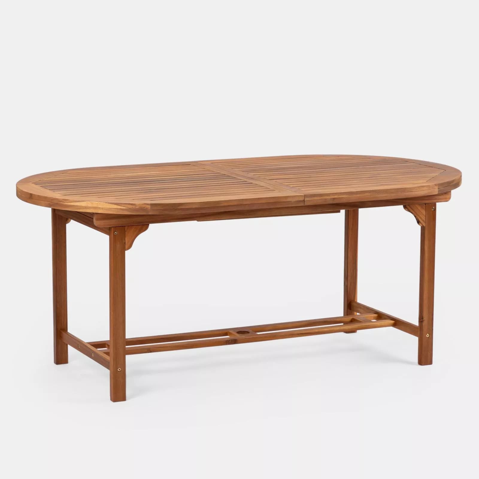 Set pranzo tavolo allungabile 180/240x100 cm e 4 sedie pieghevoli in legno di acacia - Paja