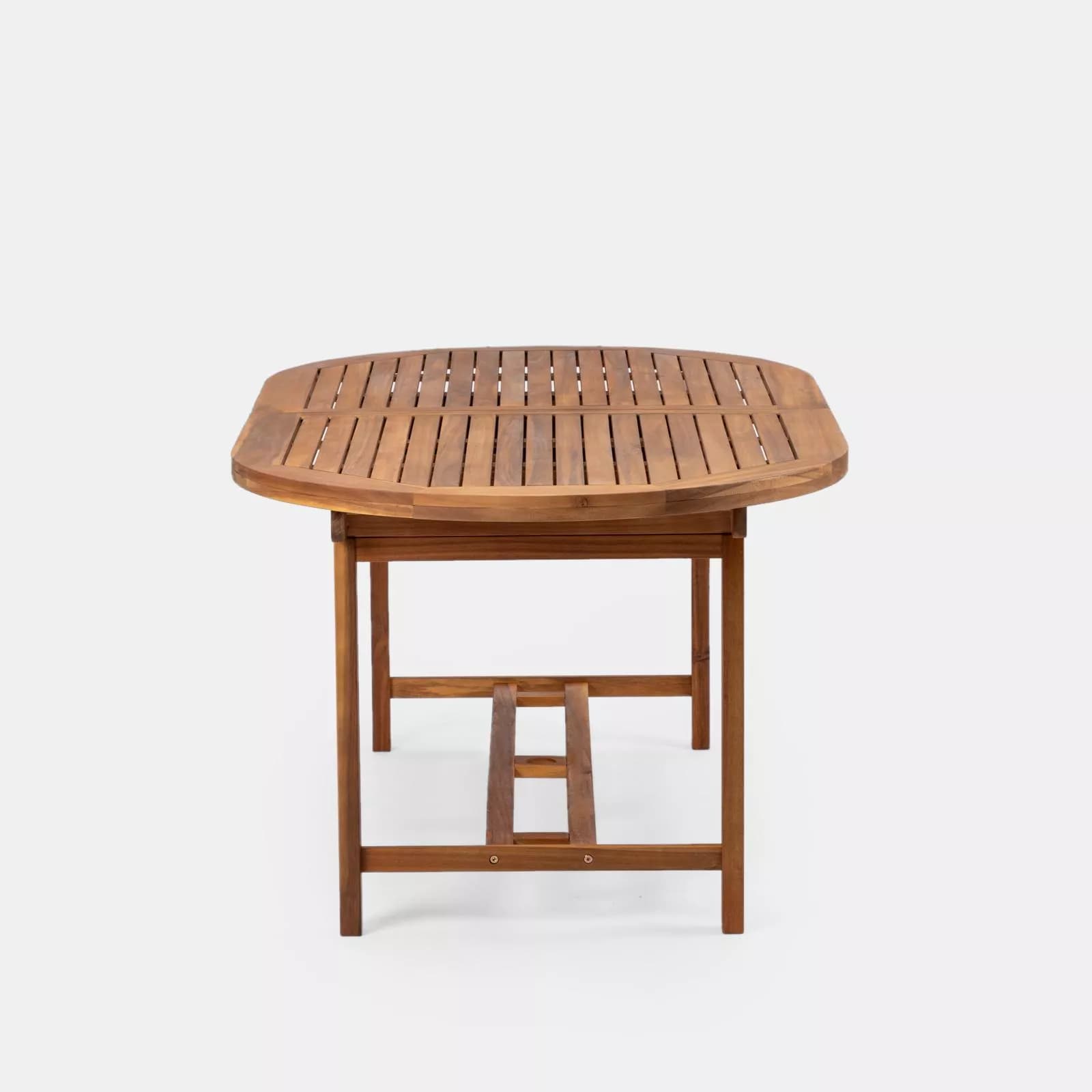 Set pranzo tavolo allungabile 180/240x100 cm e 4 sedie pieghevoli in legno di acacia - Paja