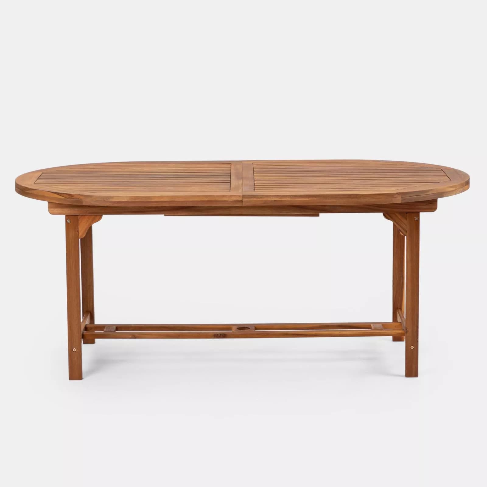 Set pranzo tavolo allungabile 180/240x100 cm e 4 sedie pieghevoli in legno di acacia - Paja