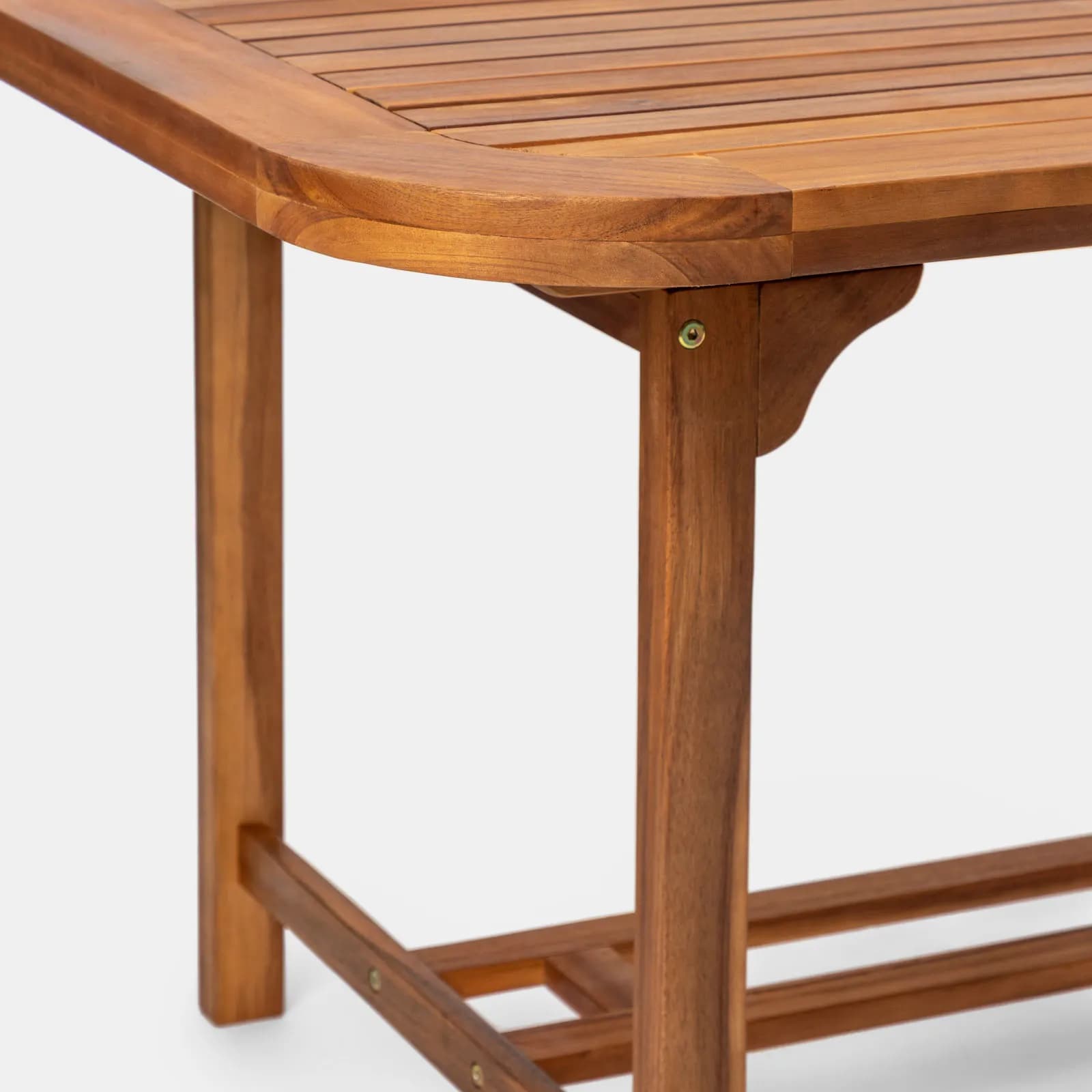 Set pranzo tavolo allungabile 180/260x110 cm e 8 sedie pieghevoli in legno di acacia - Paja
