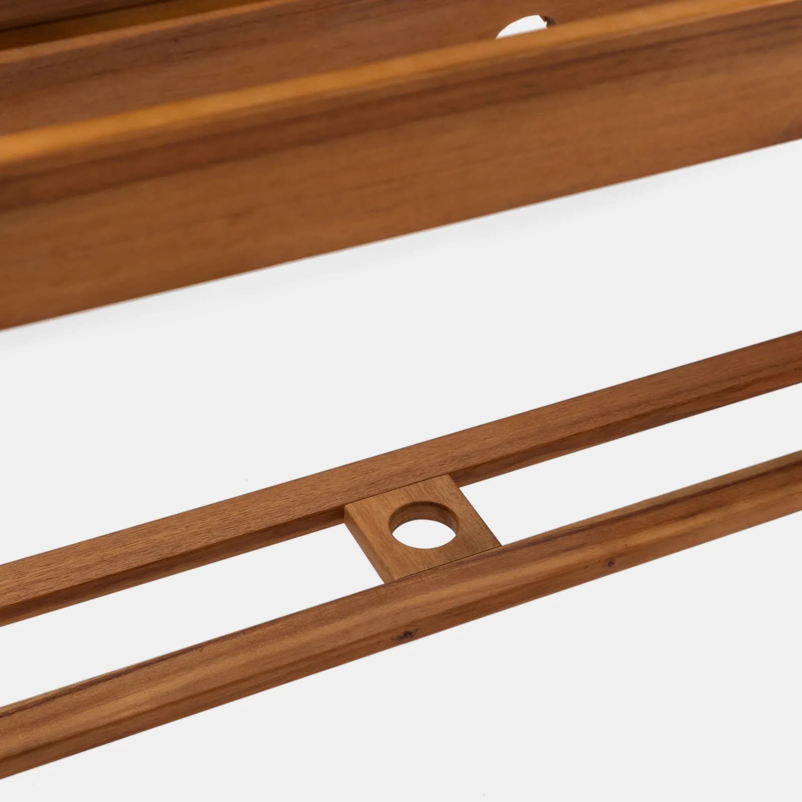 Set pranzo tavolo allungabile 180/260x110 cm e 8 sedie pieghevoli in legno di acacia - Paja