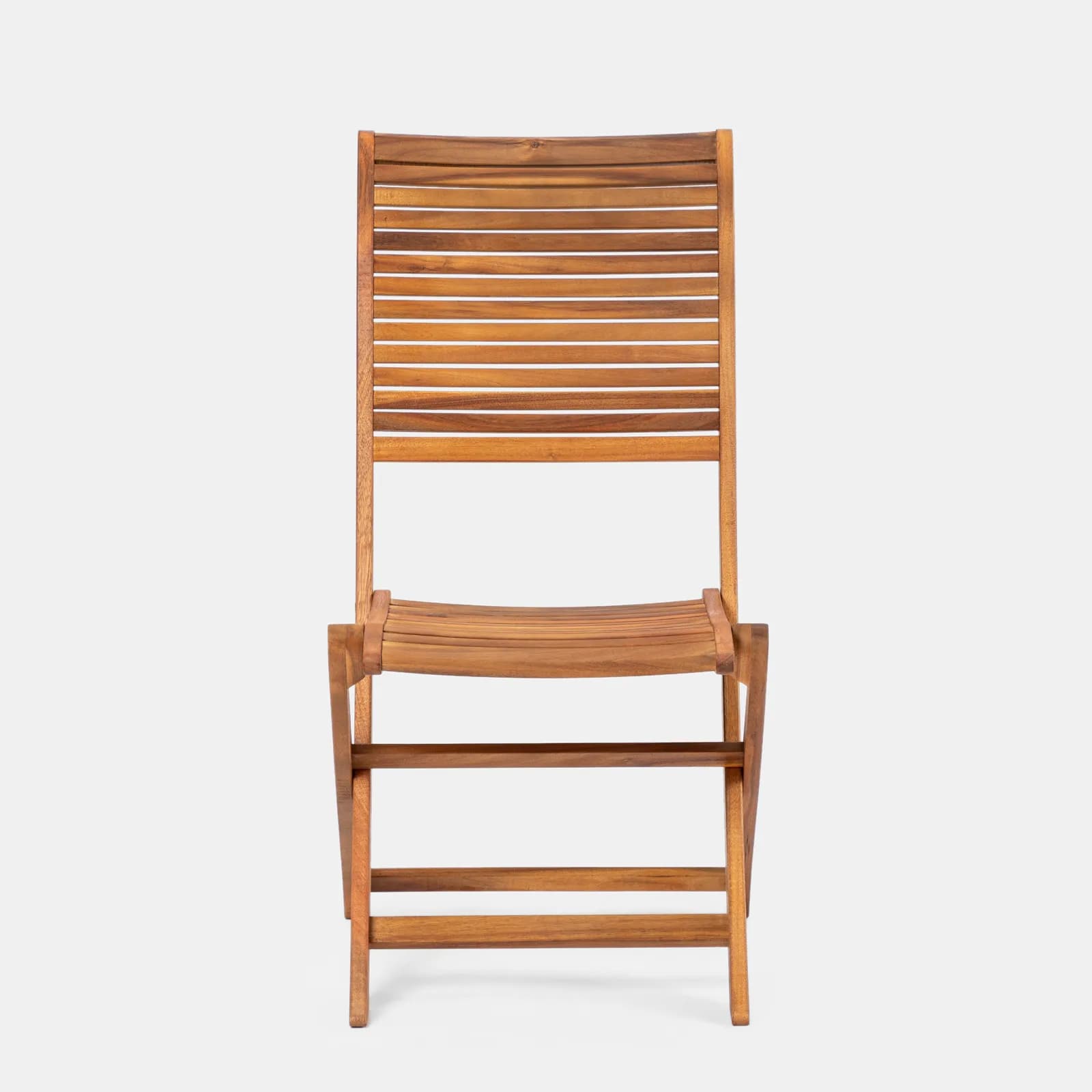 Set pranzo tavolo allungabile 180/260x110 cm e 8 sedie pieghevoli in legno di acacia - Paja