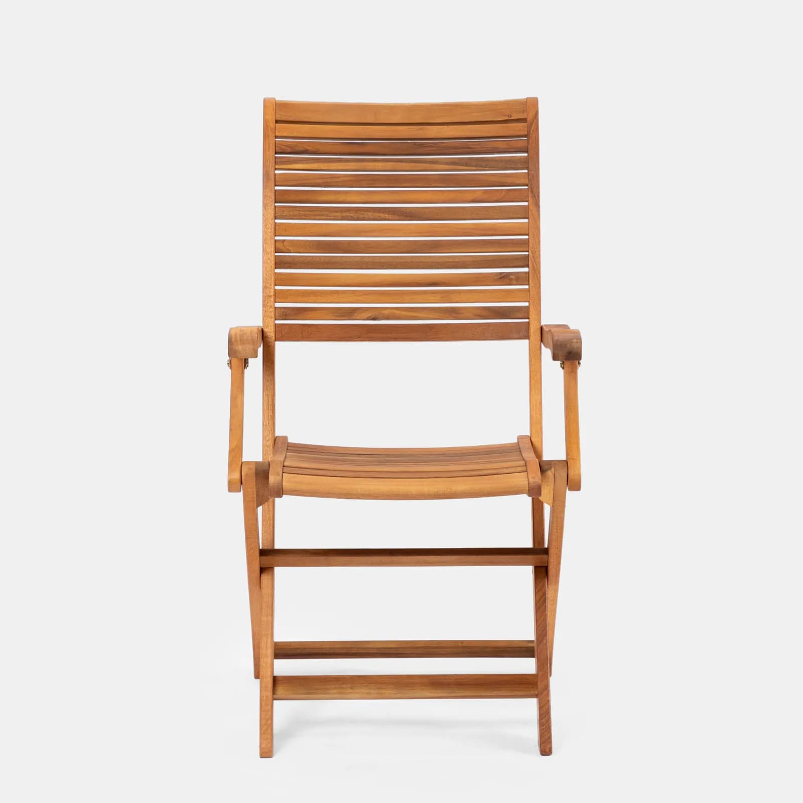 Set pranzo tavolo allungabile 180/260x110 cm e 8 sedie pieghevoli in legno di acacia - Paja