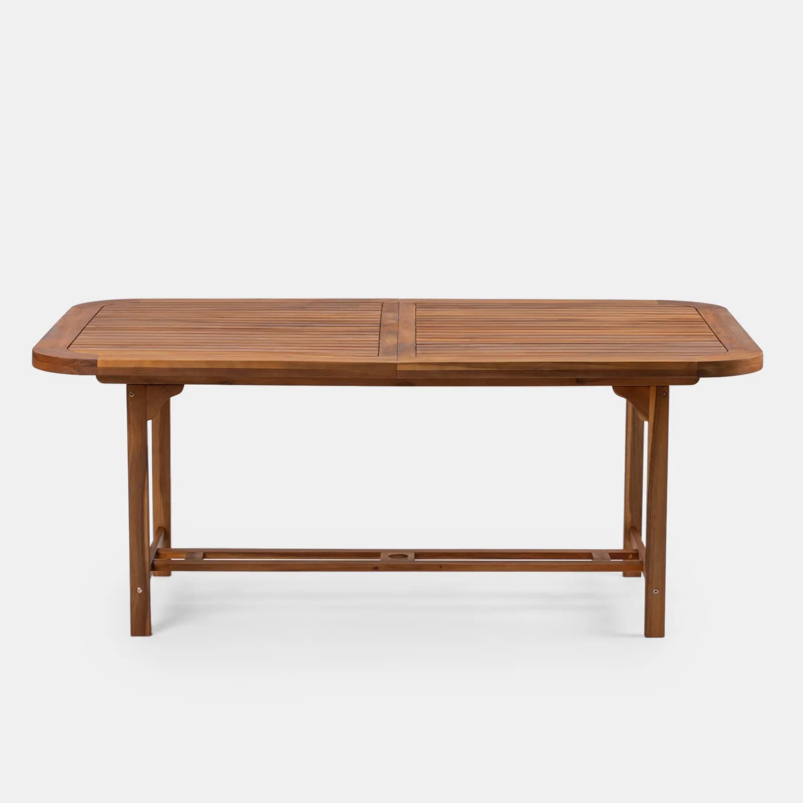 Set pranzo tavolo allungabile 180/260x110 cm e 8 sedie pieghevoli in legno di acacia - Paja