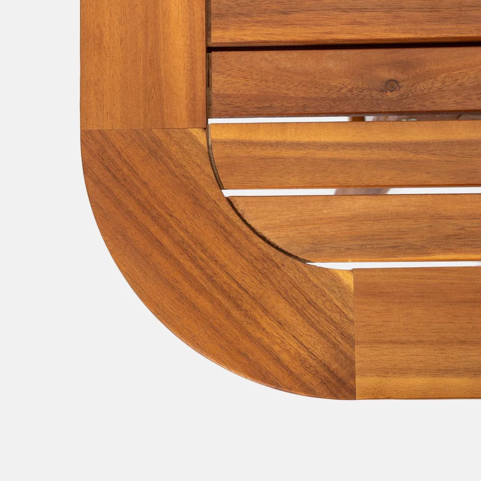 Set pranzo tavolo allungabile 180/260x110 cm e 8 sedie pieghevoli in legno di acacia - Paja