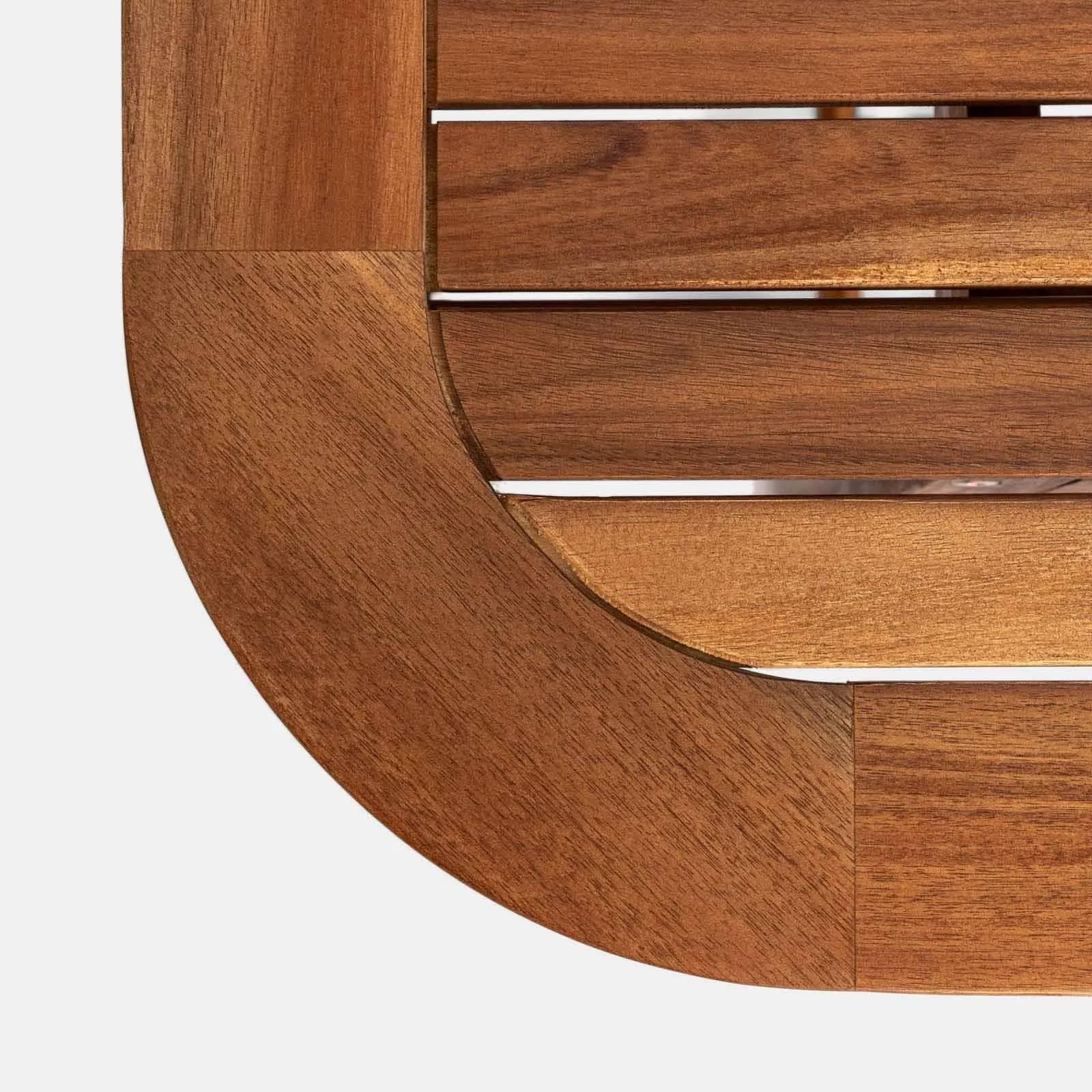 Set pranzo tavolo allungabile 120/160x80 e 4 sedie con braccioli in legno di acacia - Paja