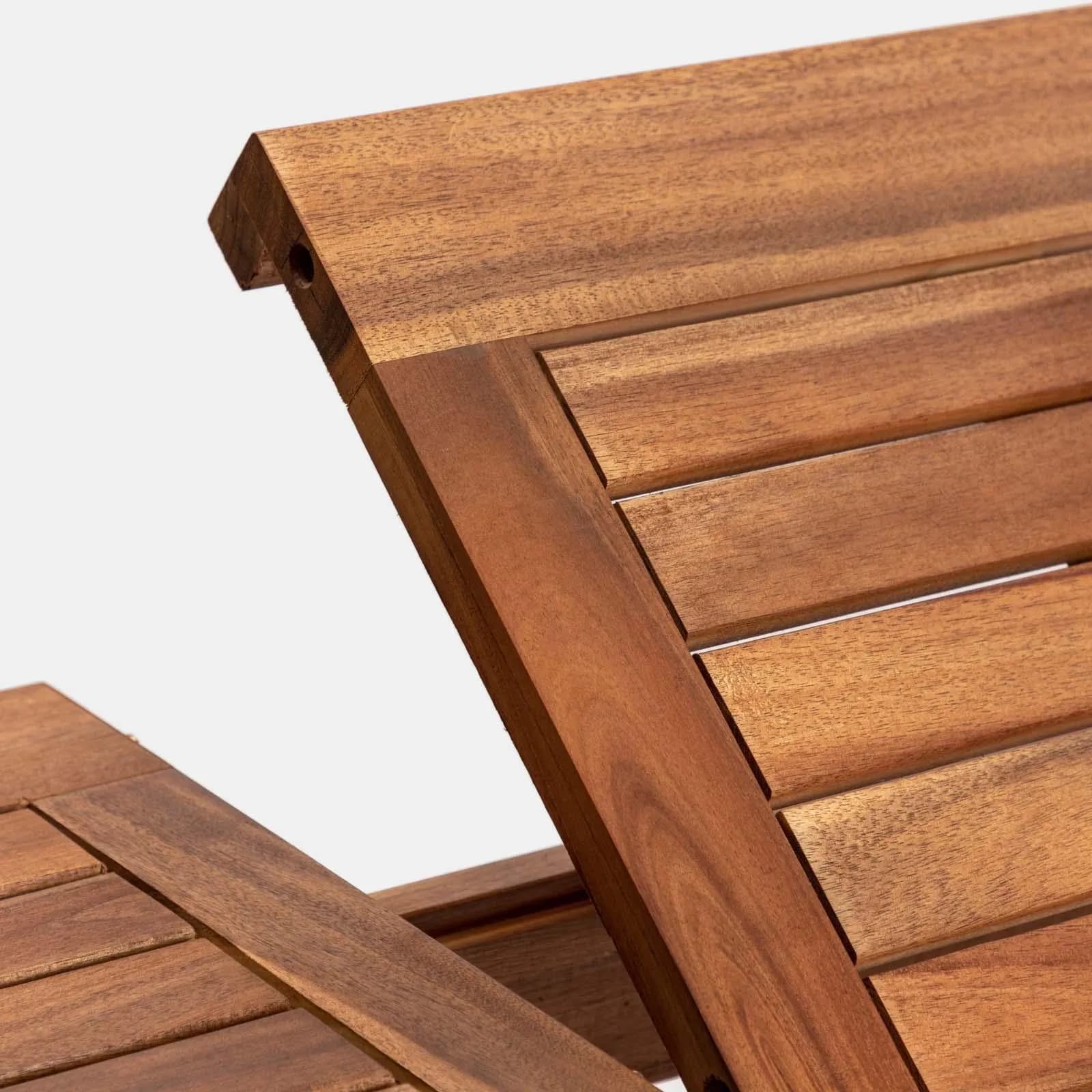 Set pranzo tavolo allungabile 120/160x80 e 4 sedie con braccioli in legno di acacia - Paja