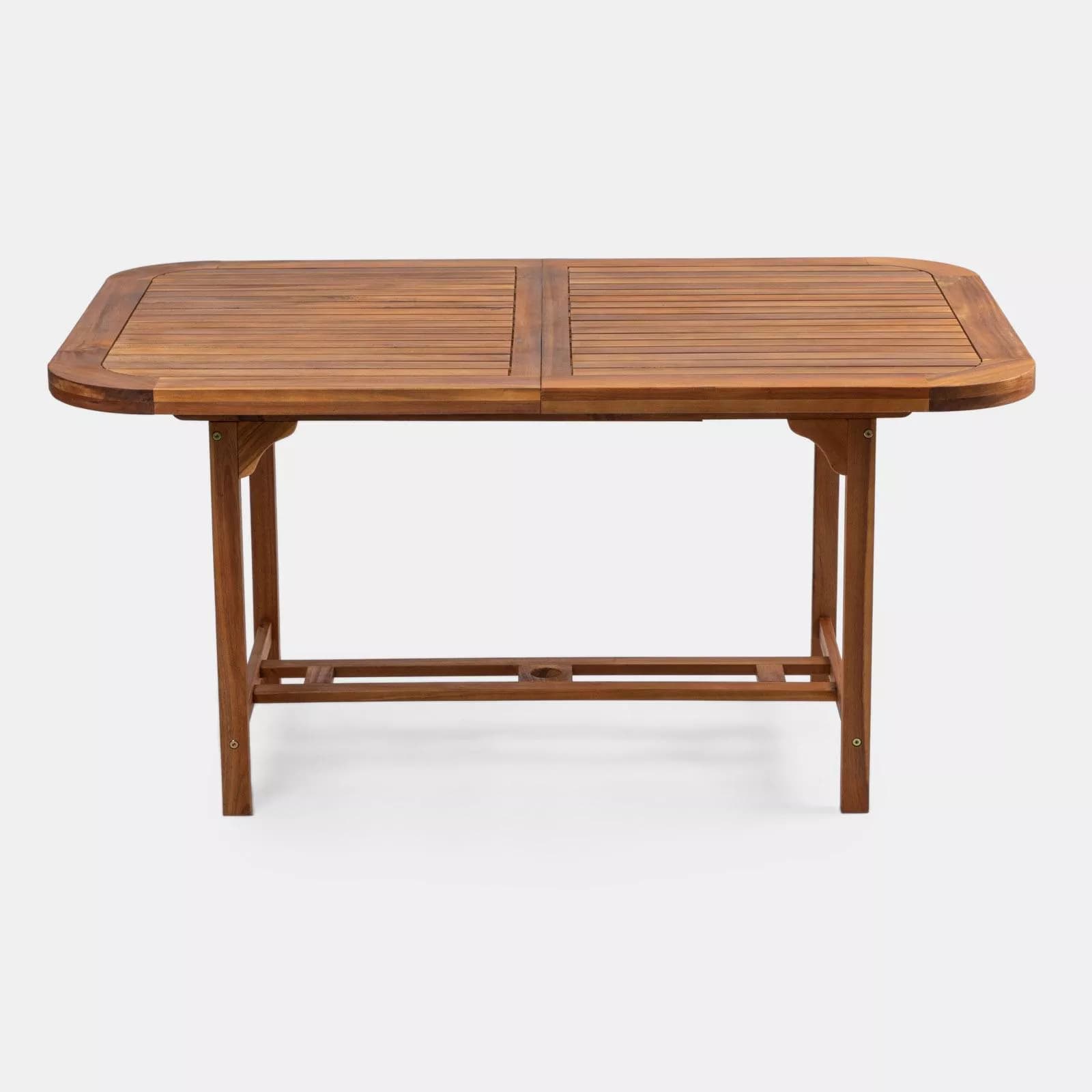 Set pranzo tavolo allungabile 150/200x100 cm e 4 sedie in legno di acacia – Paja