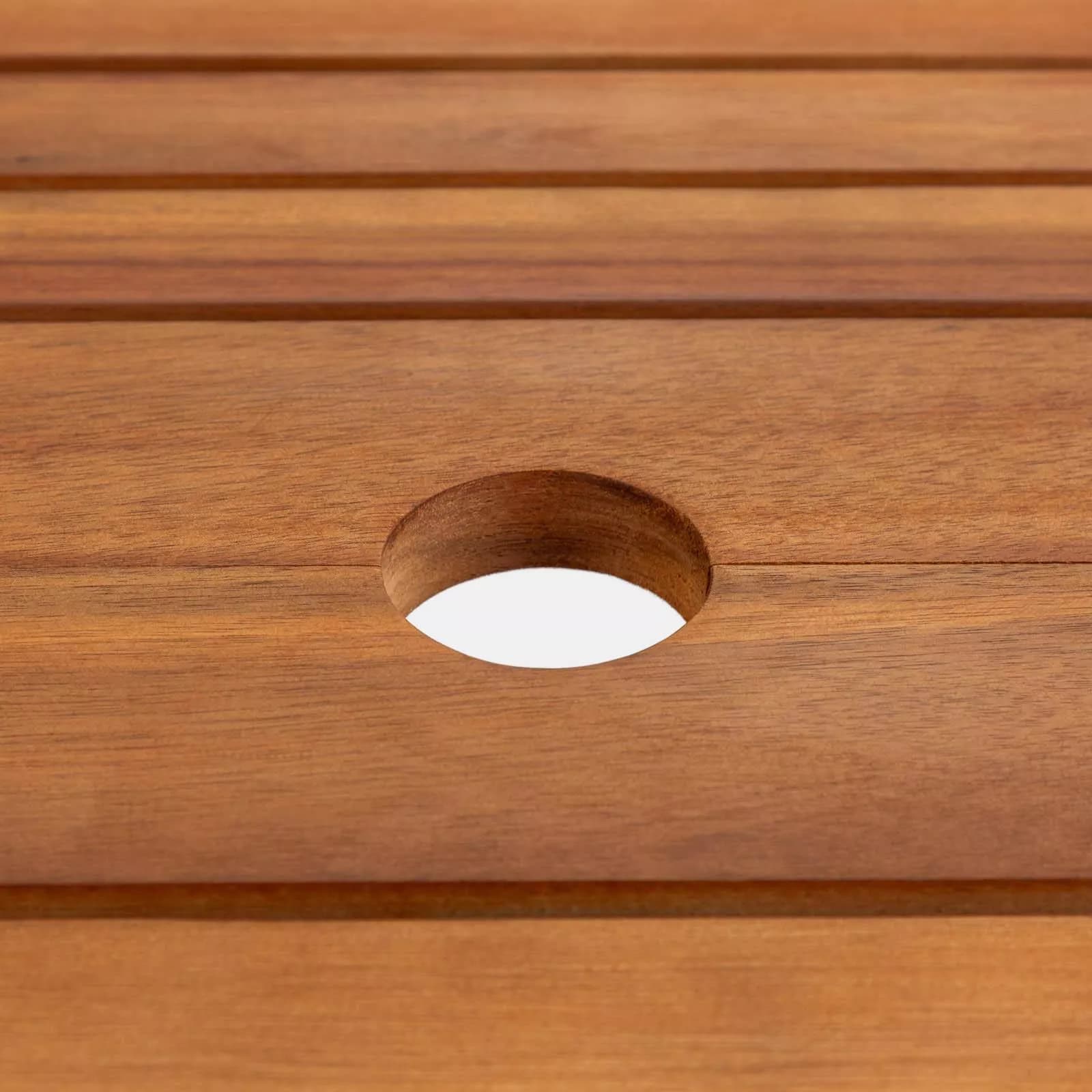 Set pranzo tavolo allungabile 150/200x100 cm e 4 sedie in legno di acacia – Paja